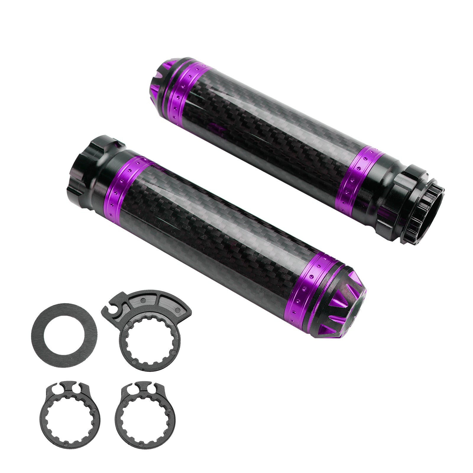 7/8"/22mm Motorfiets Stuur Handgrepen Carbon Universeel Groen Voor Motorfiets Zilver
