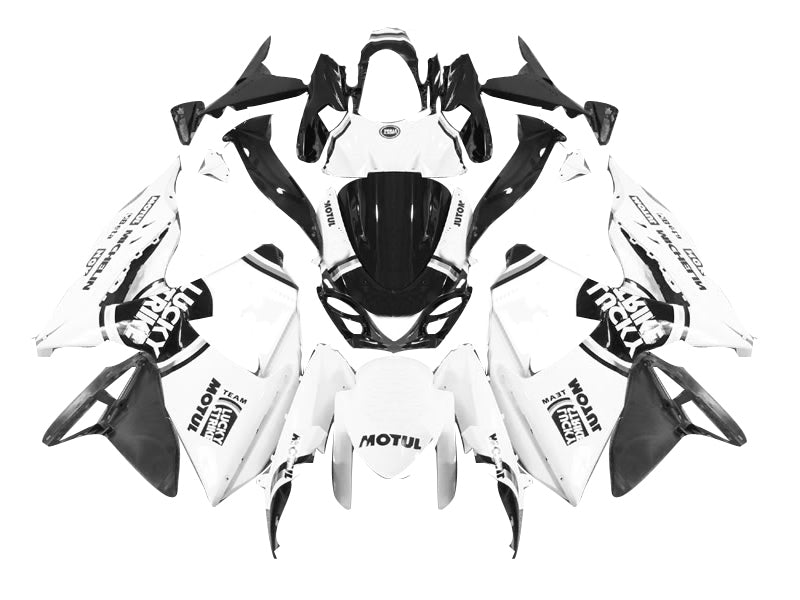 Suzuki GSXR 1000 Blanc 2009-2016 & Carénages de course Lucky Strike noirs génériques