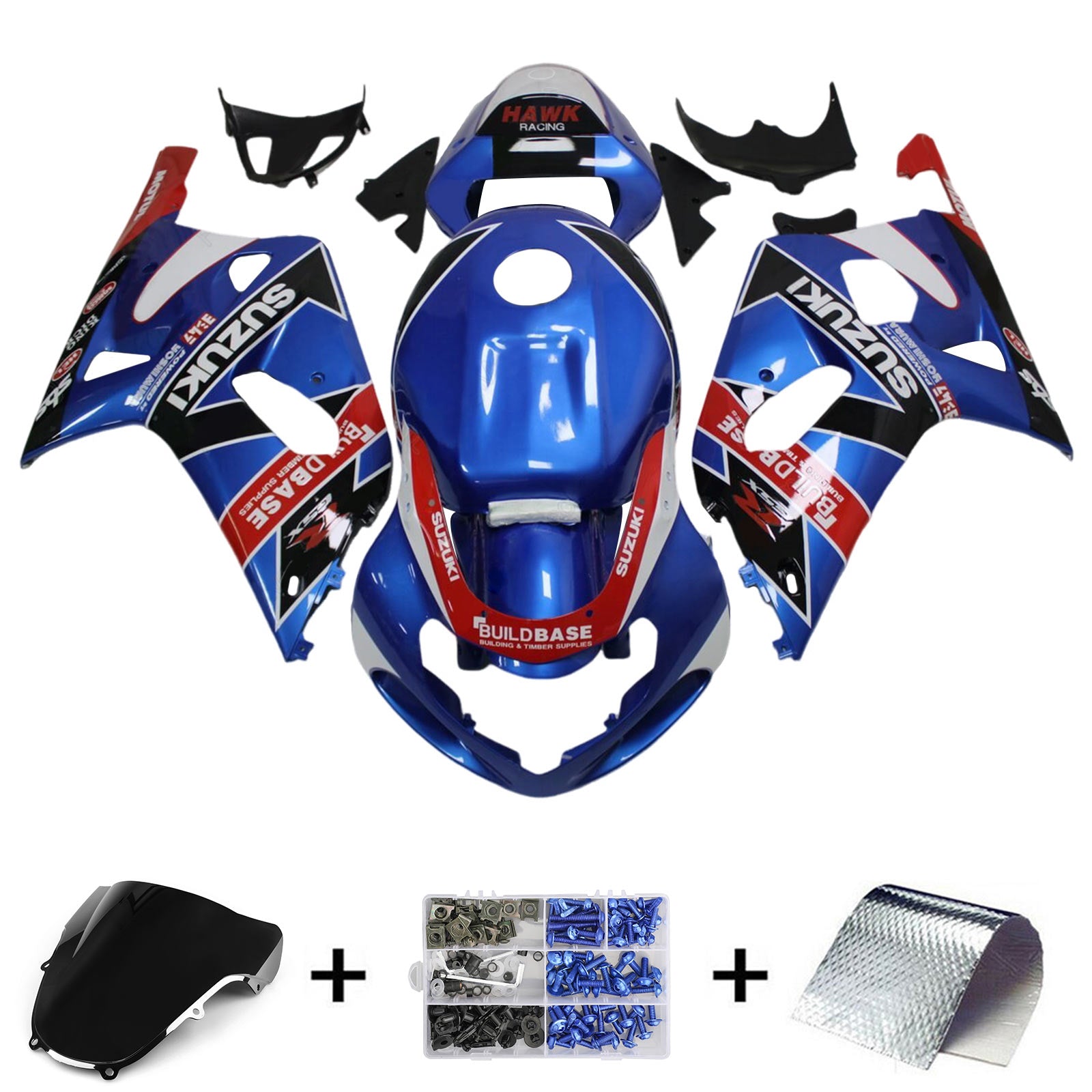 2001-2003 Suzuki GSXR600 2000-2003 GSXR750 K1 Injeksjon Fairing Kit karosseri