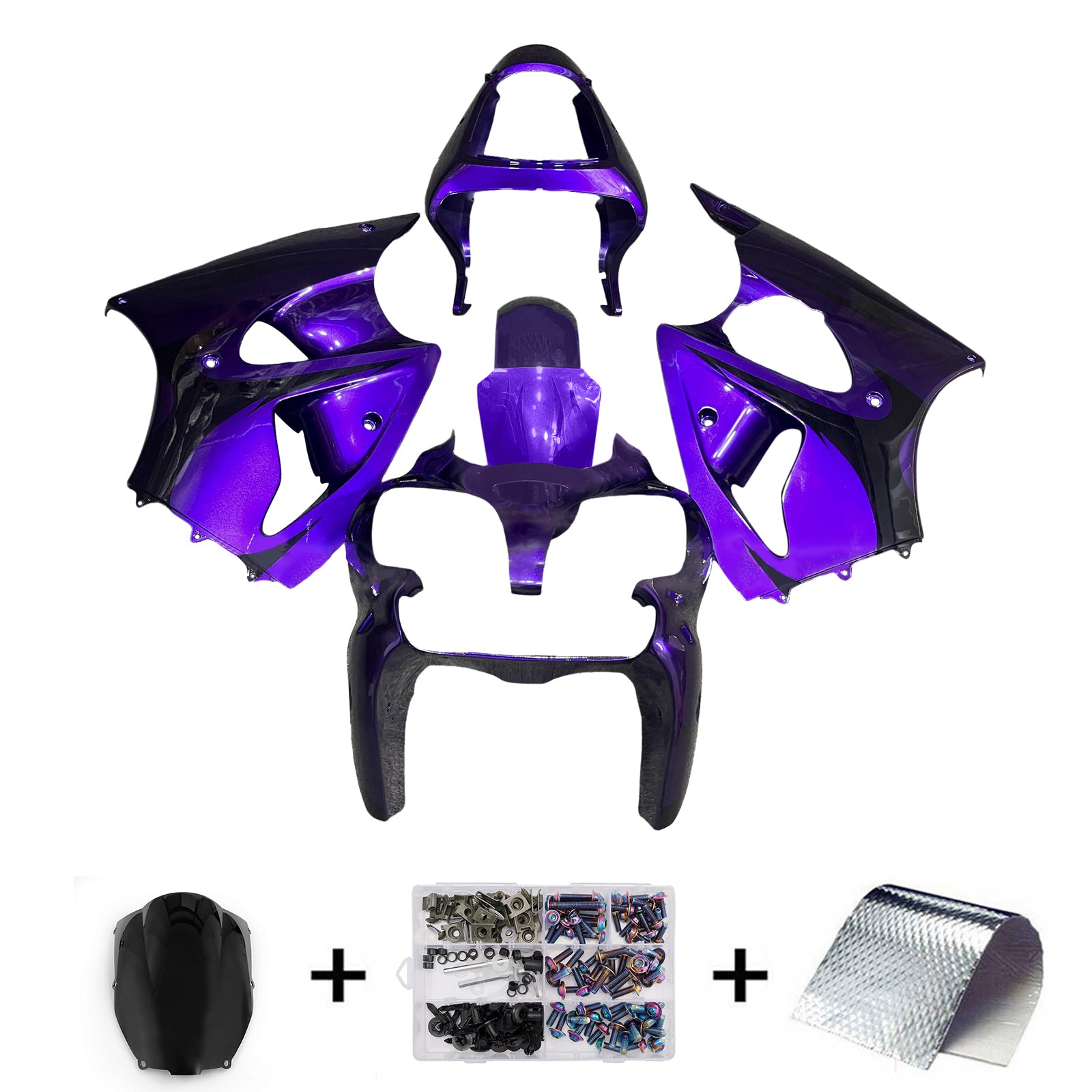 Kit de carénage d'injection de carrosserie pour Kawasaki ZX6R 636 2000-2002 ZZR600 2005-2008