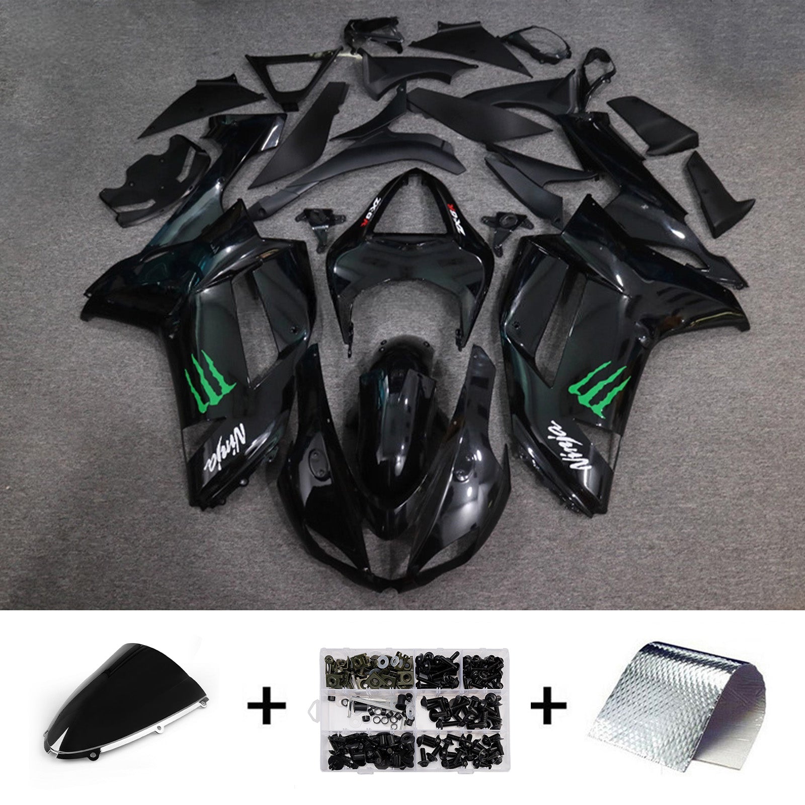 Injection Fairing Kit Bodywork Plastic ABS fit For Kawasaki ZX6R 636 2007-2008