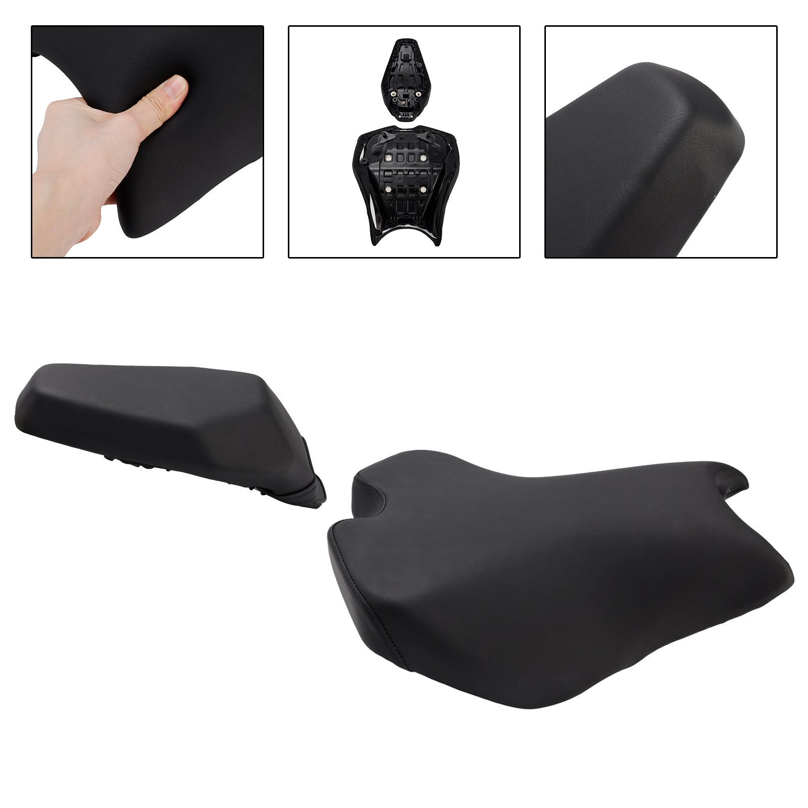 Front W/ Rear Thickened Seat Pillion Kit Black For Kawasaki Ninja Z900 2025