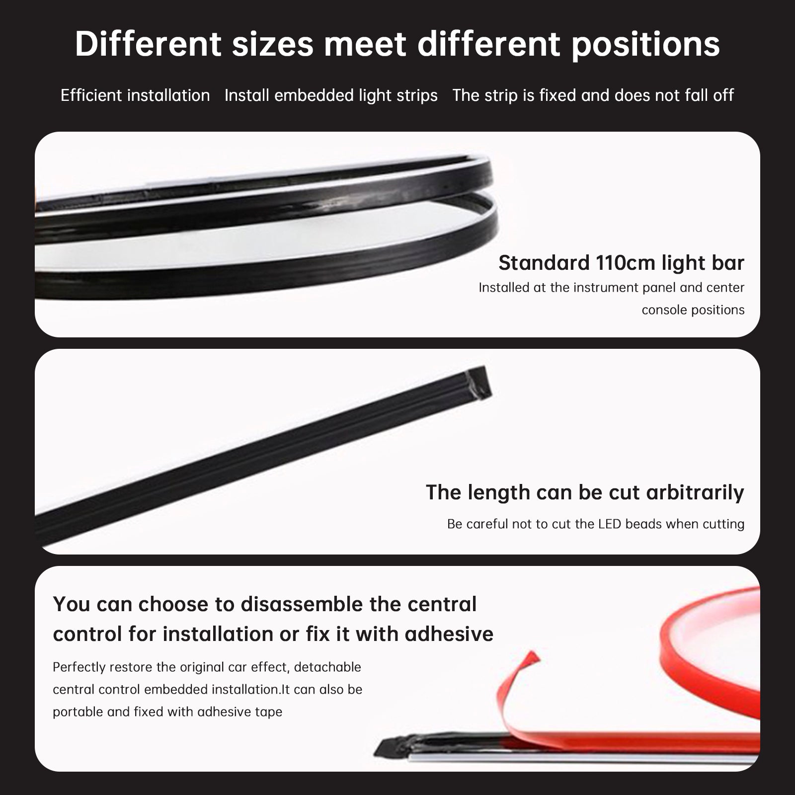 Centrale bediening Ambient Interior Kleurrijk LED vloeiend decoratief licht 110 cm