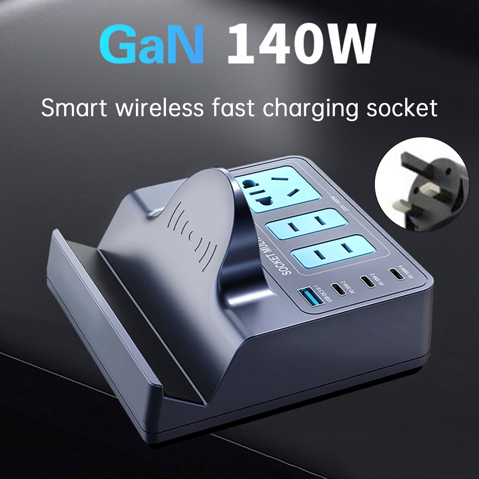 140W Smart Wireless Fast Charge Socket High Power PD100W Notatbok QC lading