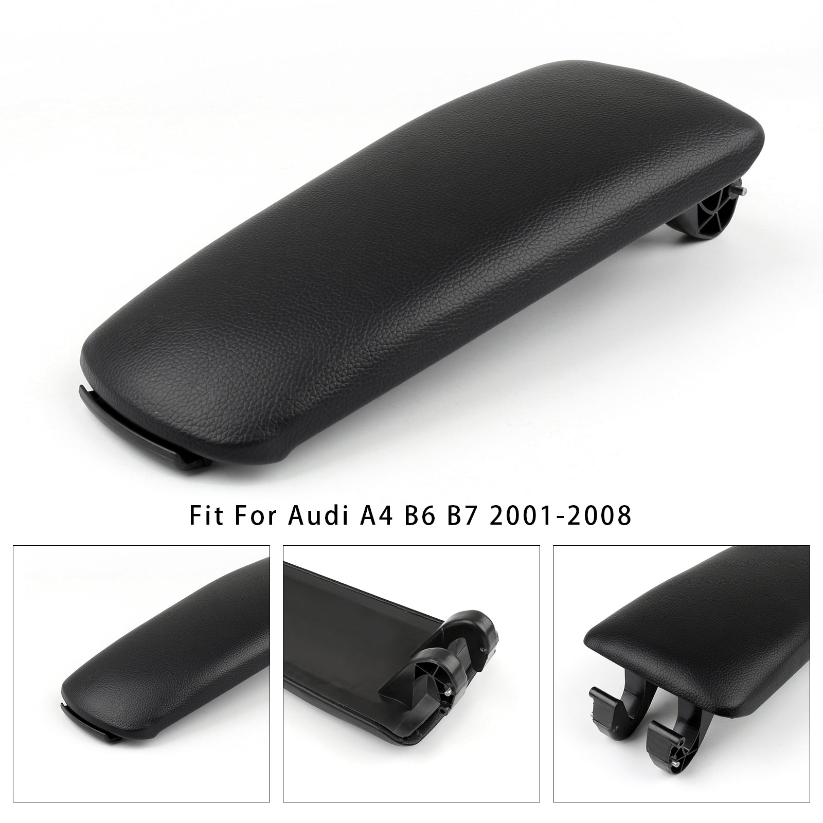 2001-2008 Audi A4 B6 B7 Tapa de consola central con reposabrazos de cuero negro 8E0864245E