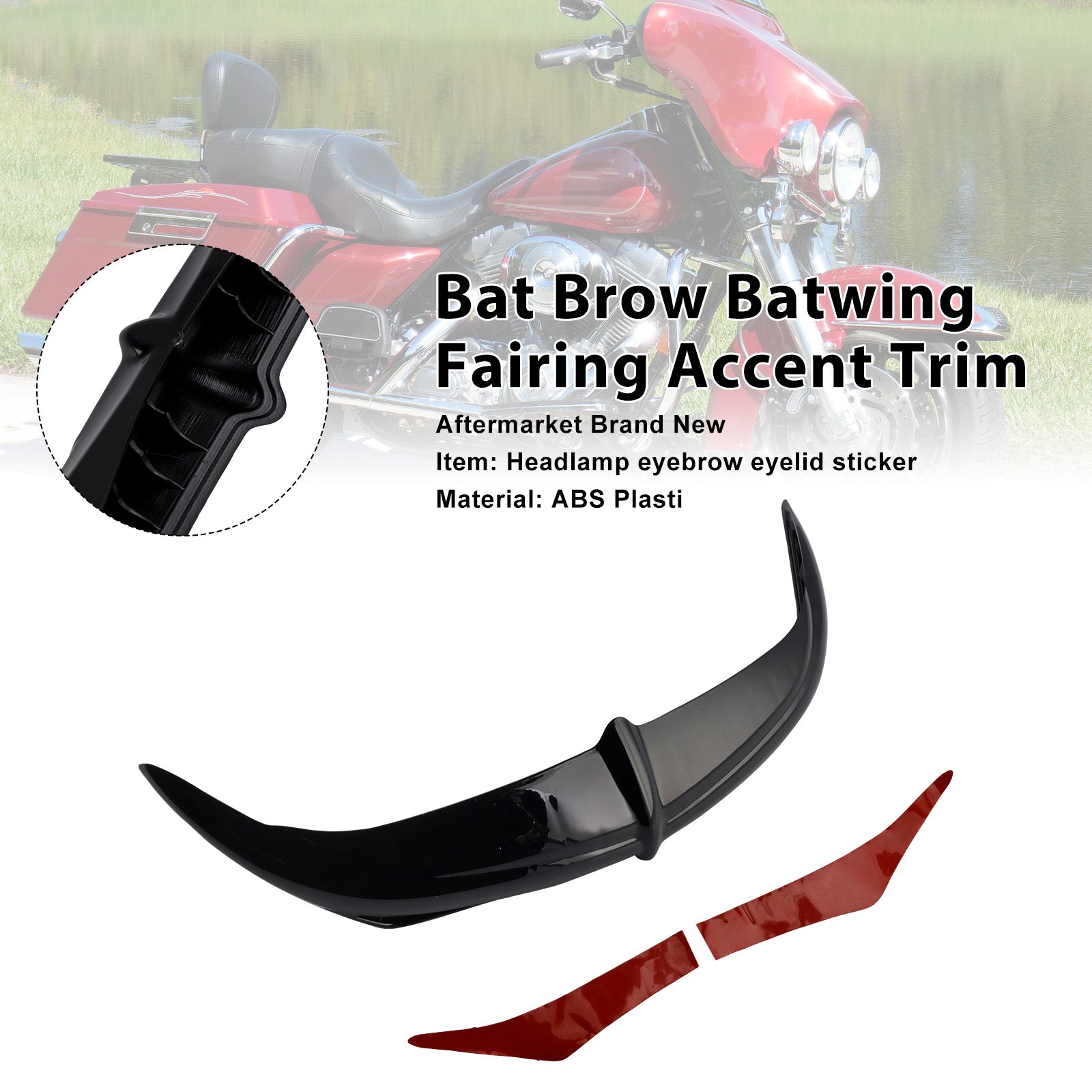 Bat Brow Batwing Fairing Accent Trim For Electra Street Glides Trikes 96-13