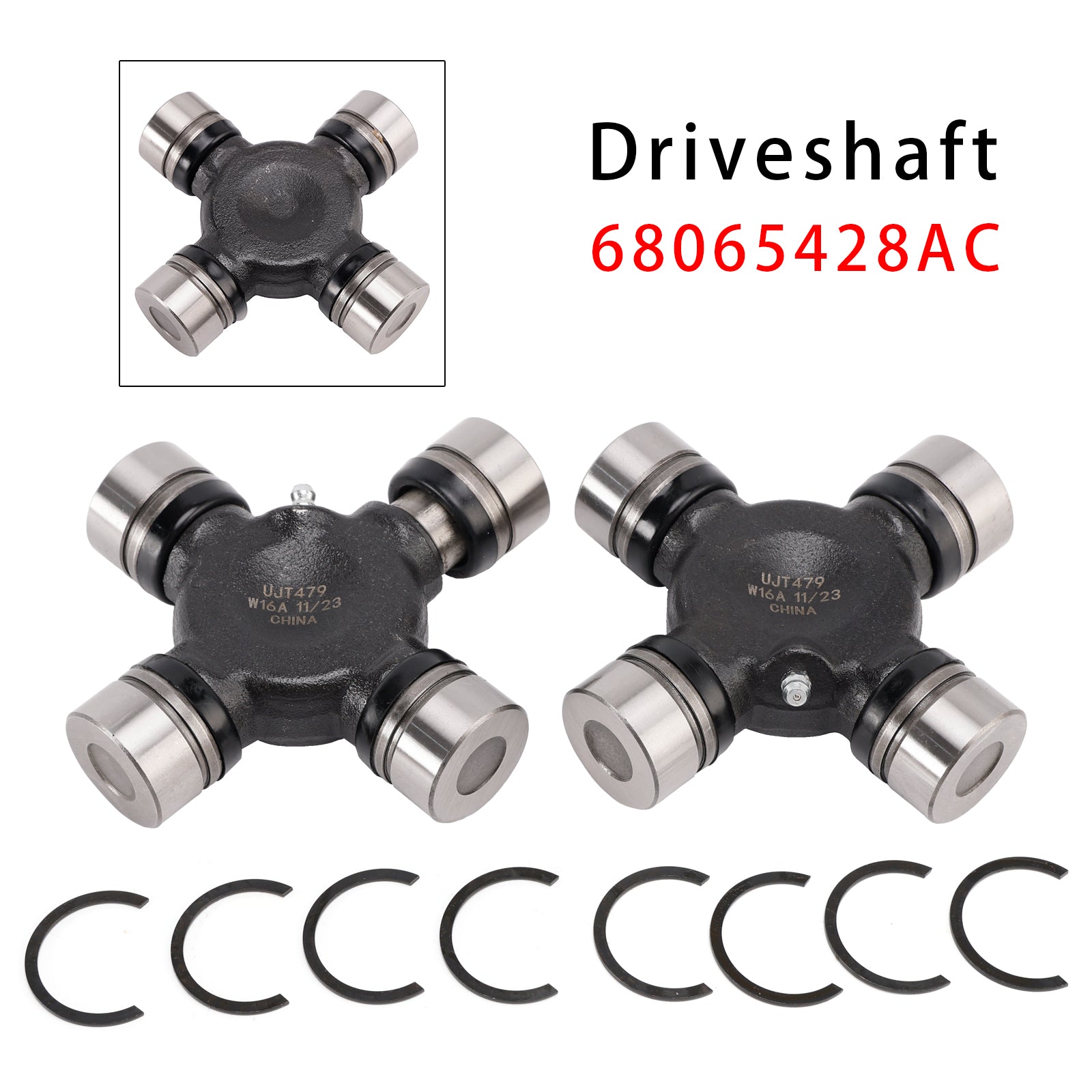 2Pcs Outer Axle U-Joint Driveshaft 68065428AC For Dodge Ram 2500 3500 2010-2023