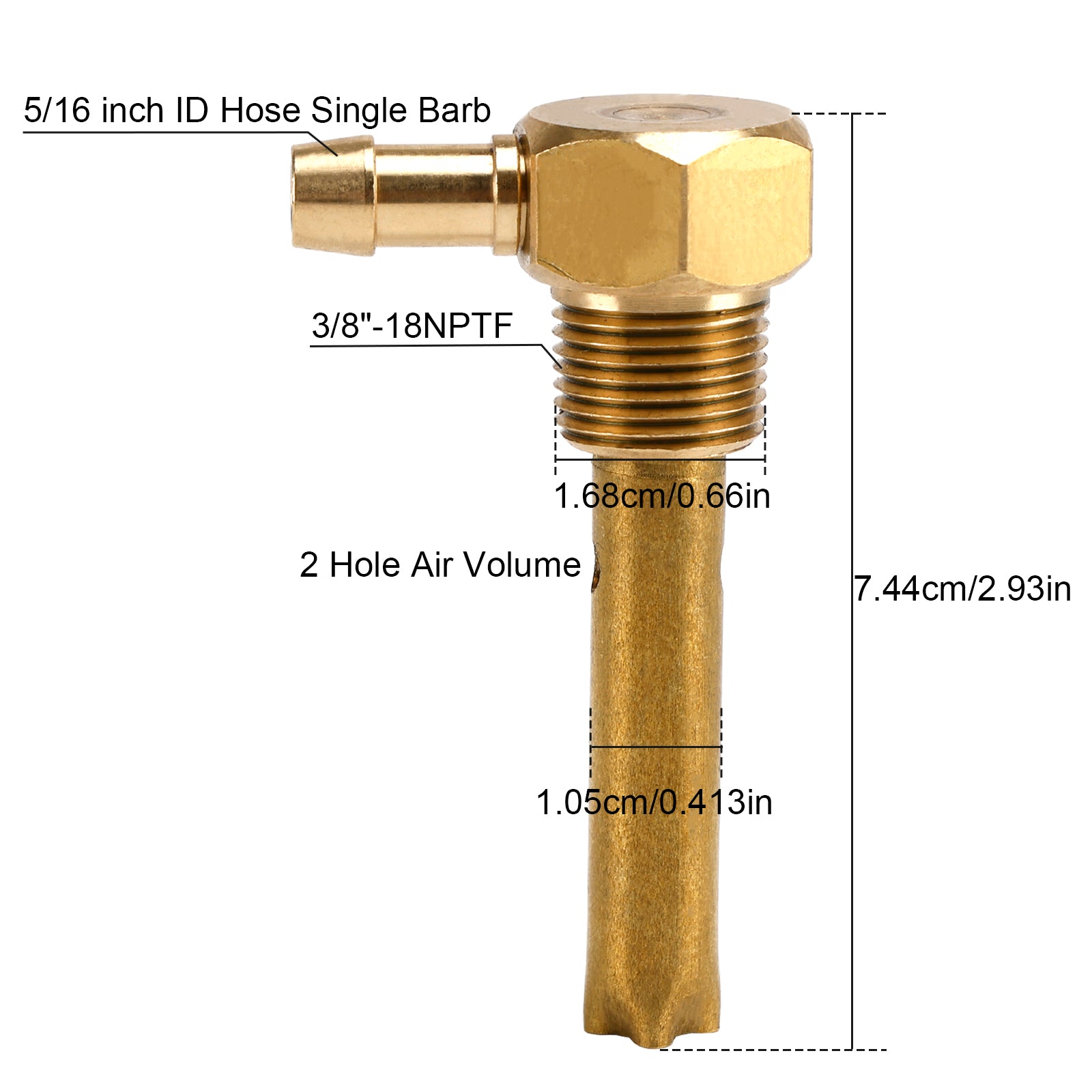 2x 5/16" ID-slange Drivstofftankventil 3/8"-18NPTF-gjenger For både små og store tanker