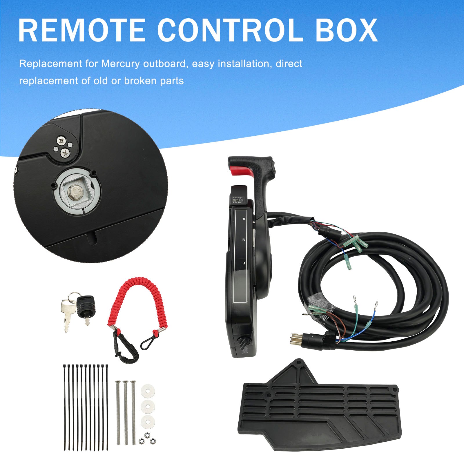 Remote Control Box 881170A15 for Mercury Outboard Side Mount Trim Tilt 8 Pin