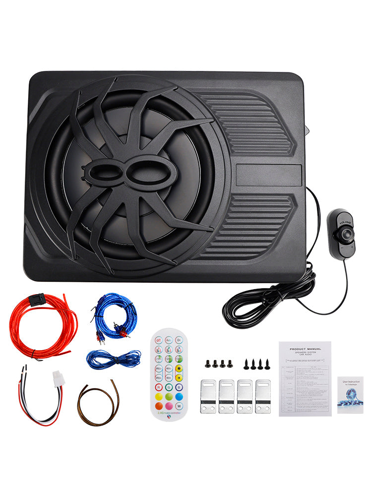 1200W Car Subwoofer 10" 12V Slim Under Seat Powered Car Subwoofer for Car Truck