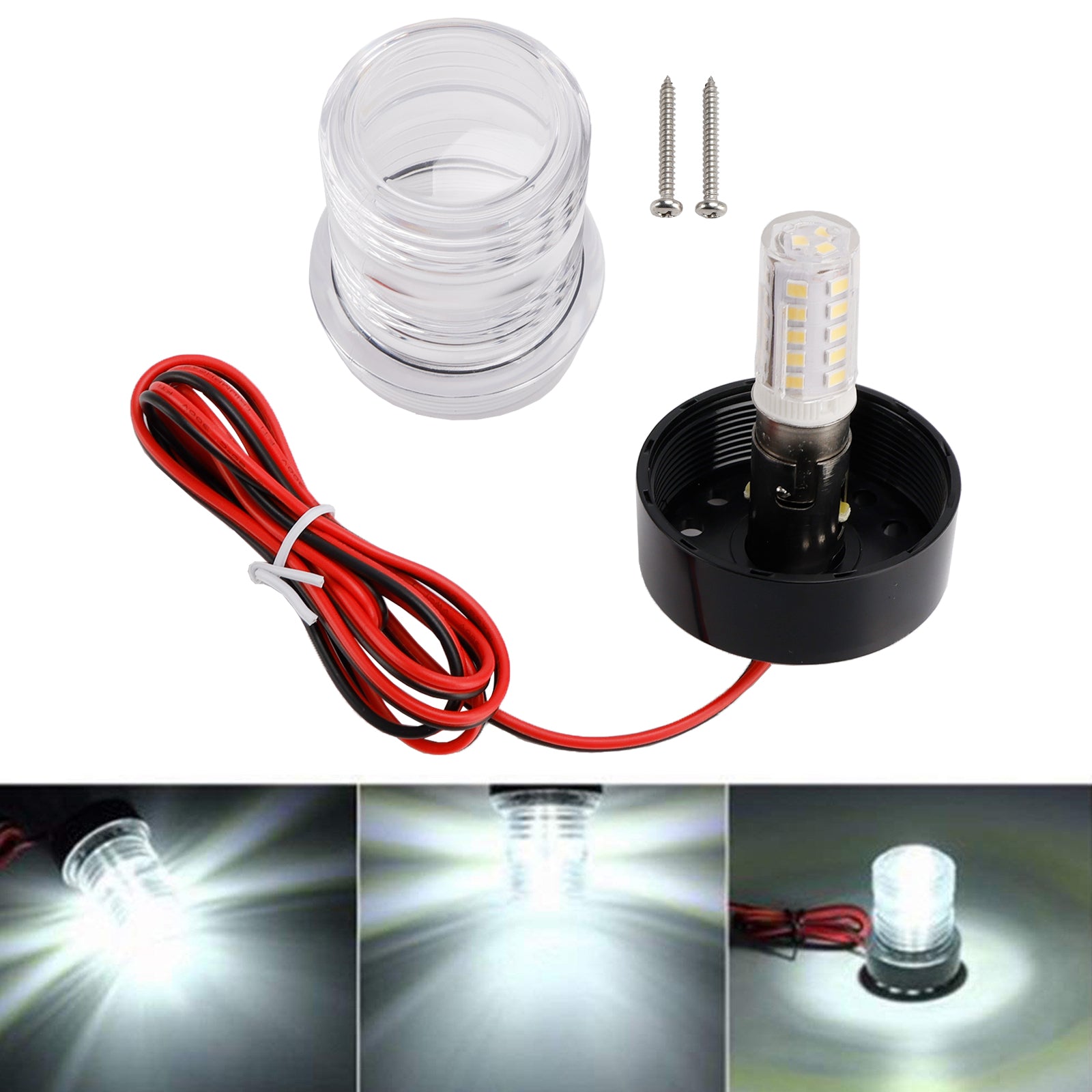 2.7W LED Navigation Signal Light Anchor Vessel Round Lamp Boat Yacht IP66