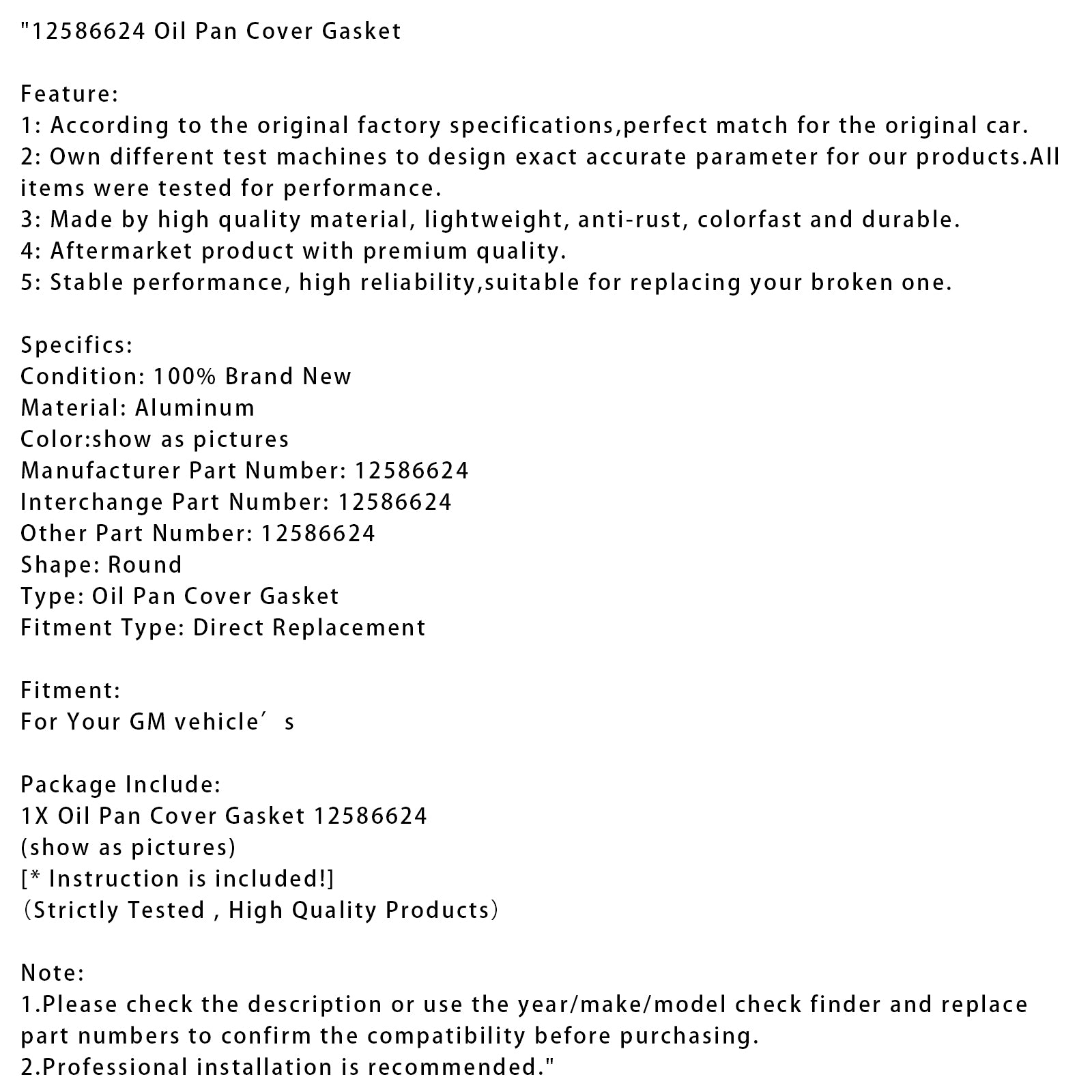 125866624 Junta da tampa da panela de óleo