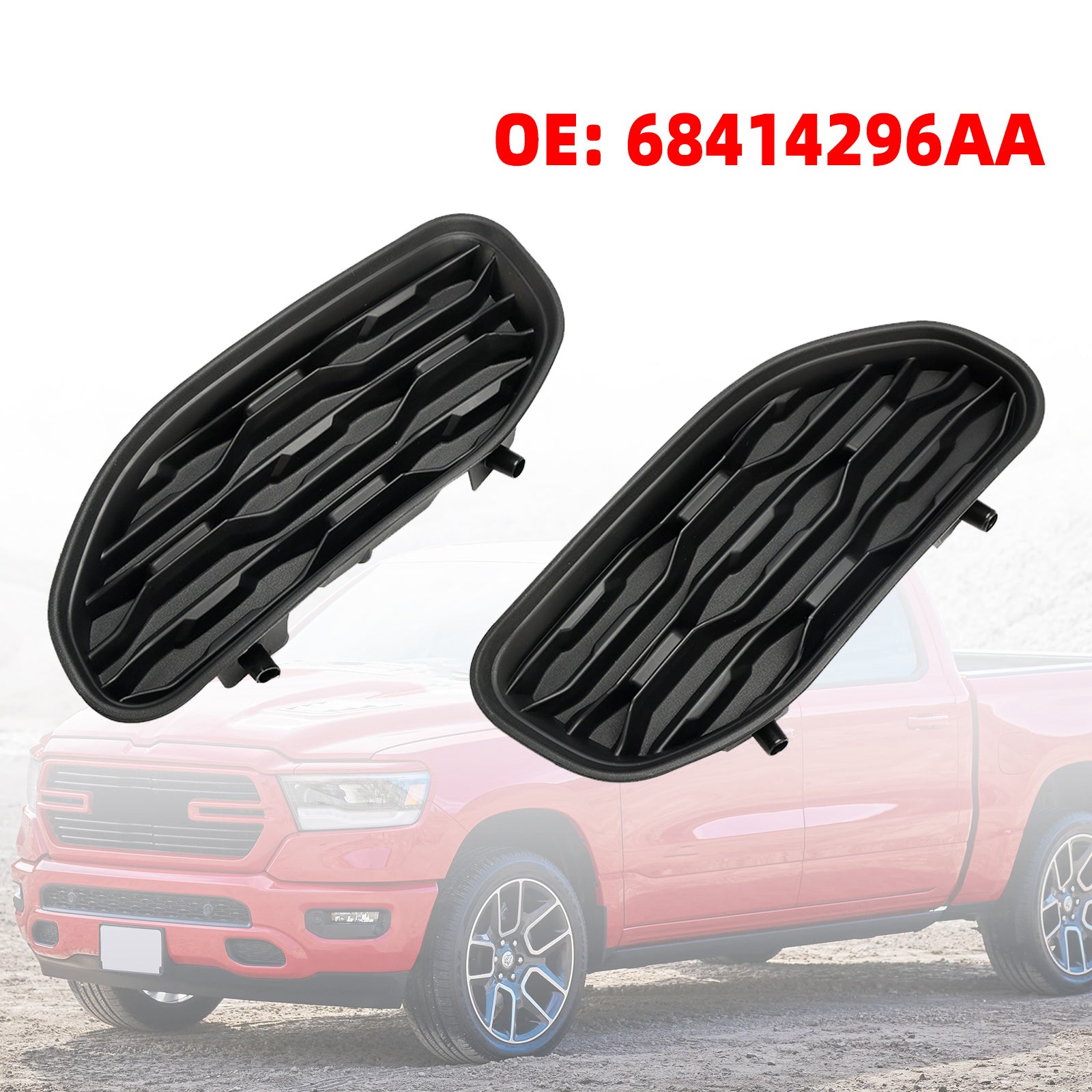 Ram 1500 2019-2024 Delantero Izquierdo & Bisel del parachoques lateral derecho 8414296AA