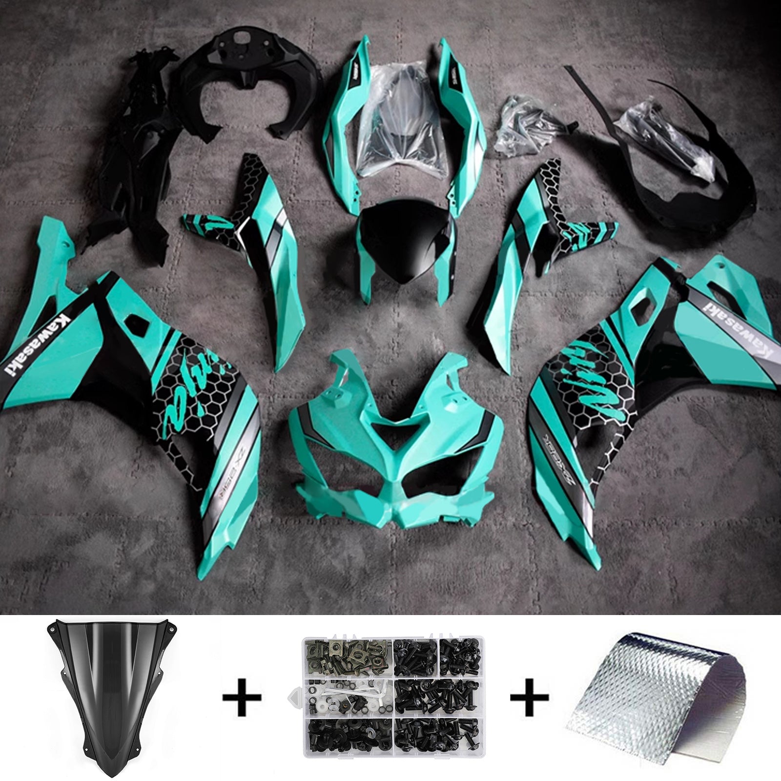 2019-2025 Kawasaki Ninja ZX-25R Amotopart Injection Fairing Kit Bodywork ABS #104