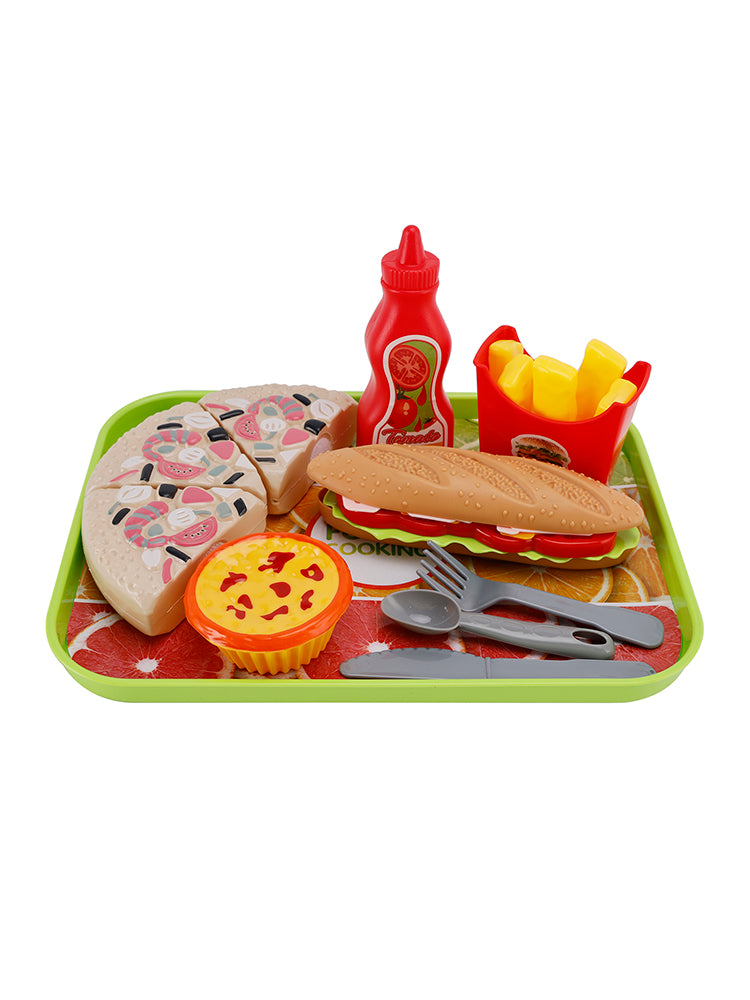Pizza Eitaart Hotdog Frietjes Speelvoedsel Keukenset Kinderen Speelgoedset voor kinderen