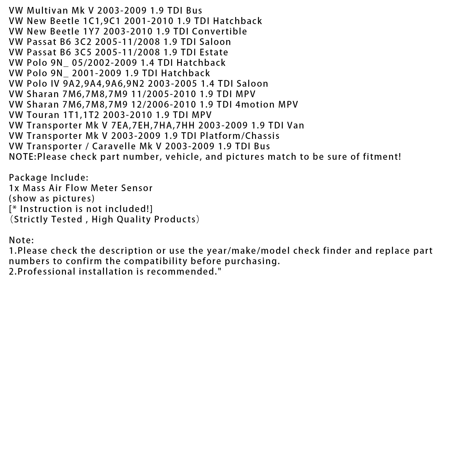Luchtmassameter Sensor Voor Audi A3 VW Golf Octavia 1.9 TDI 0281002531