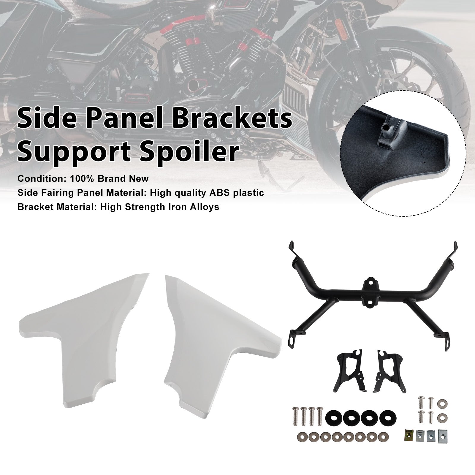 Supports de panneau latéral de mise à niveau Harley CVO Road Glide à partir de 2024, becquet de support
