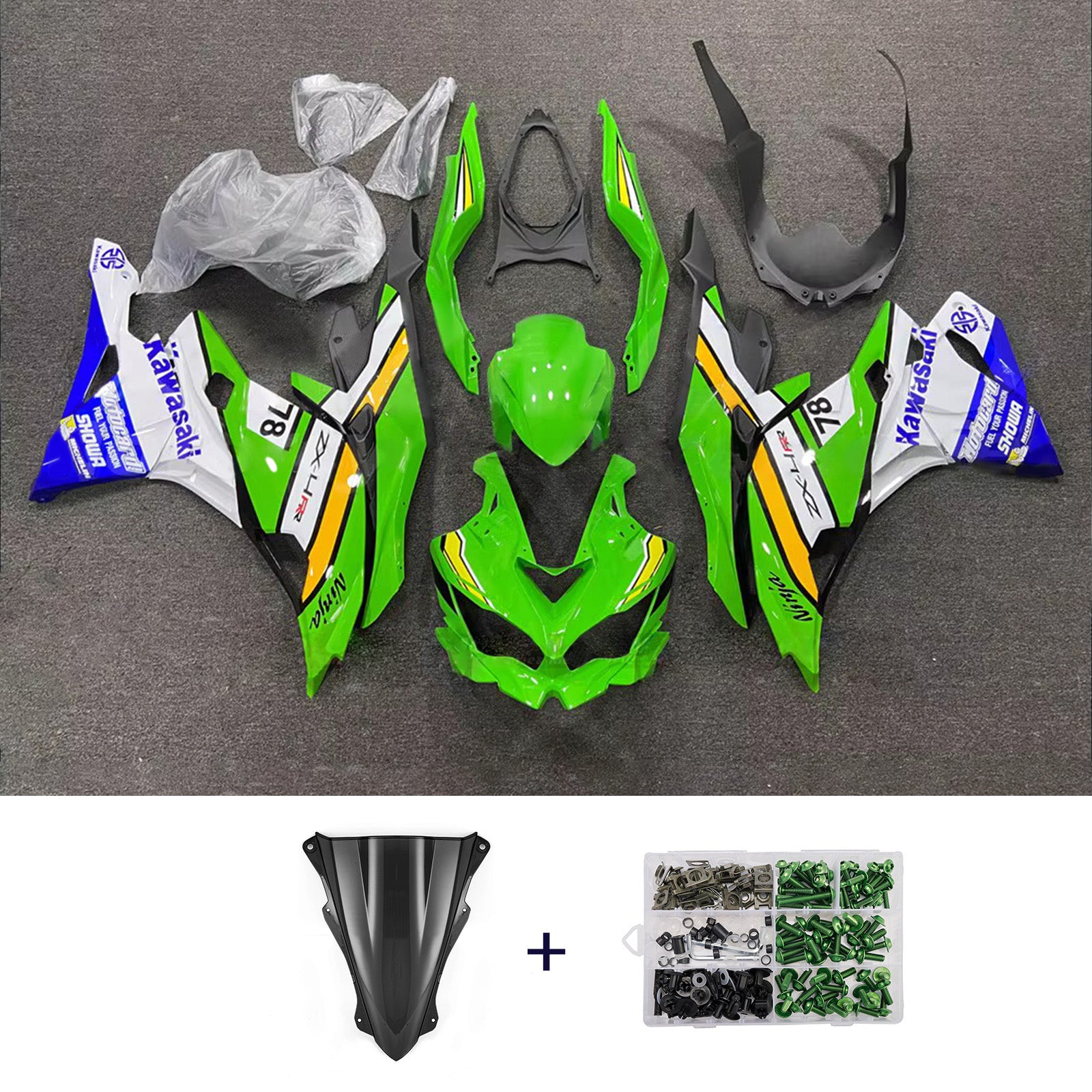Kit carenatura iniezione adatto per Kawasaki Ninja ZX-25R ZX-4R ZX-4RR 2019-2025