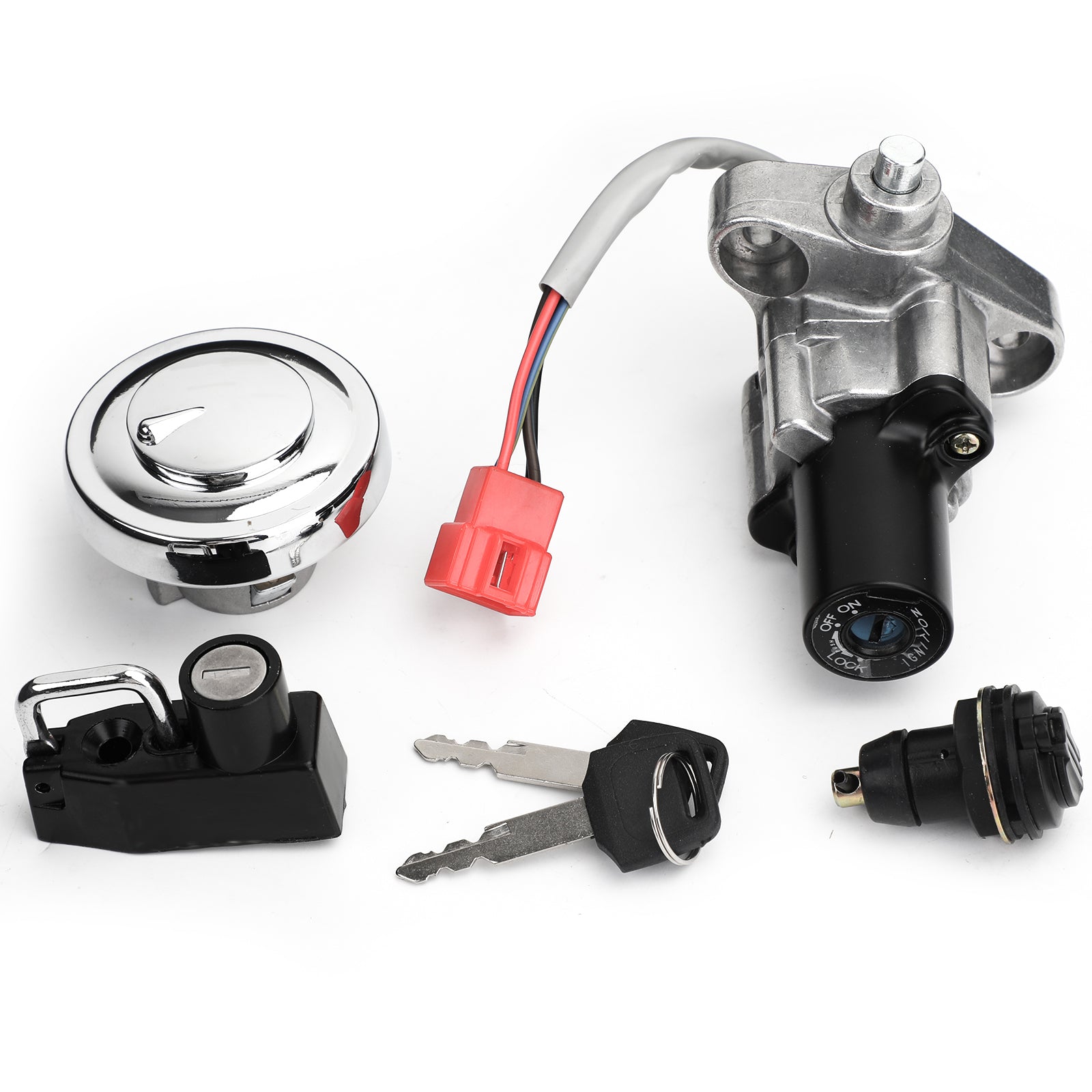 Conjunto de trava de depósito de combustível e interruptor de ignição com chave para Yamaha V-Star 650 & 1100