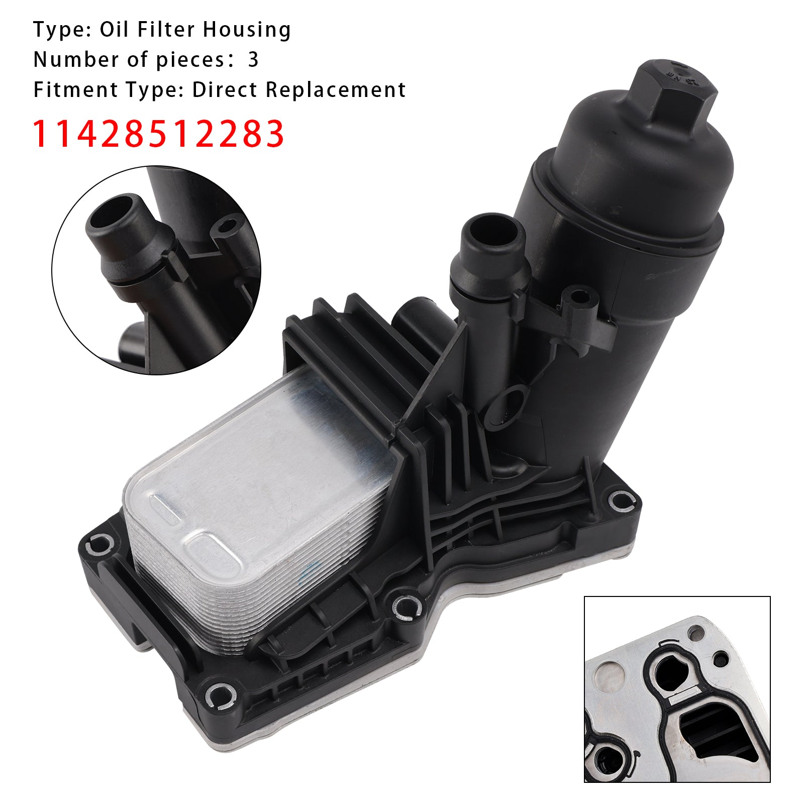 Boîtier de filtre à huile du refroidisseur d'huile & Joints 11428512283 pour BMW X3 F25 2009-2017