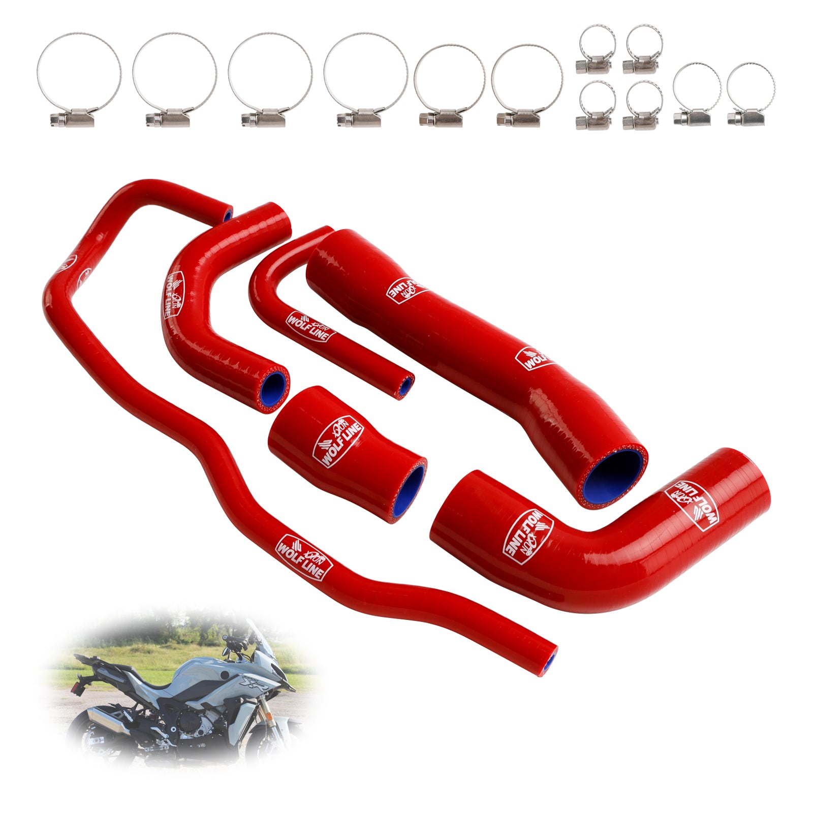 2021-2024 BMW S1000XR Silikon Radiator kjølevæskesett Kit