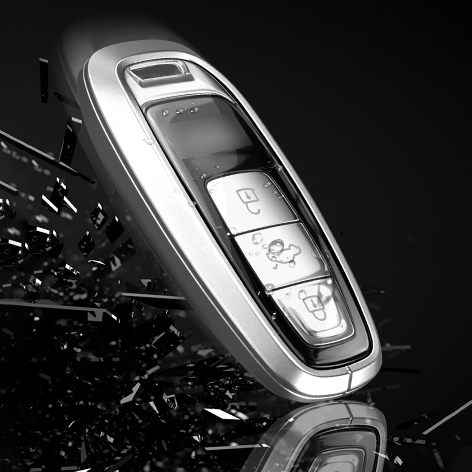 Aluminum Alloy TPU Black Car Key Case Cover With Buckle For Audi a6l a4l a3