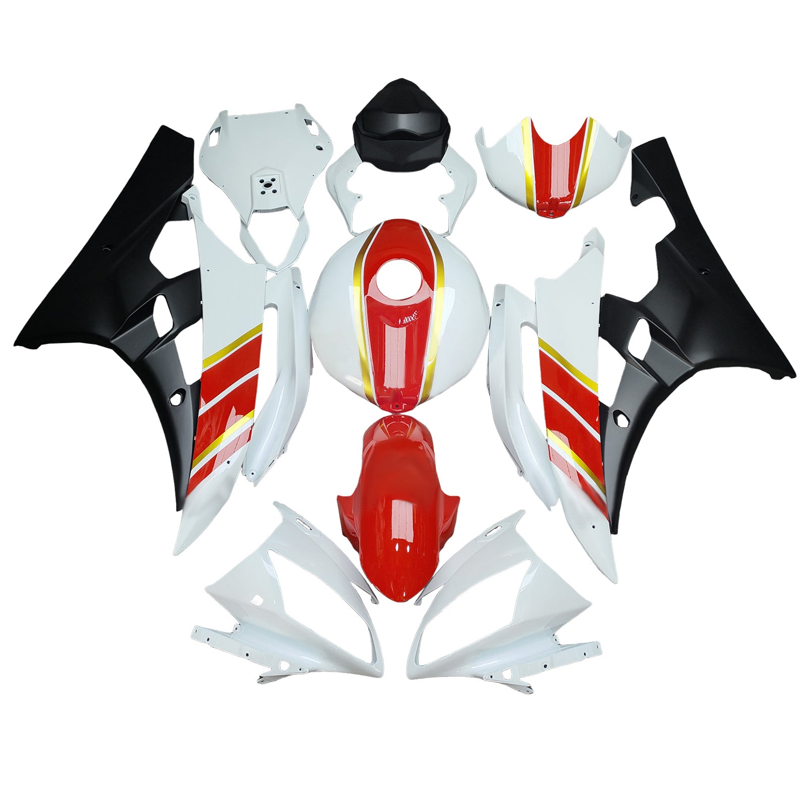 Kit de carénage d'injection carrosserie plastique ABS pour Yamaha YZFR6 YZF-R6 2006-2007