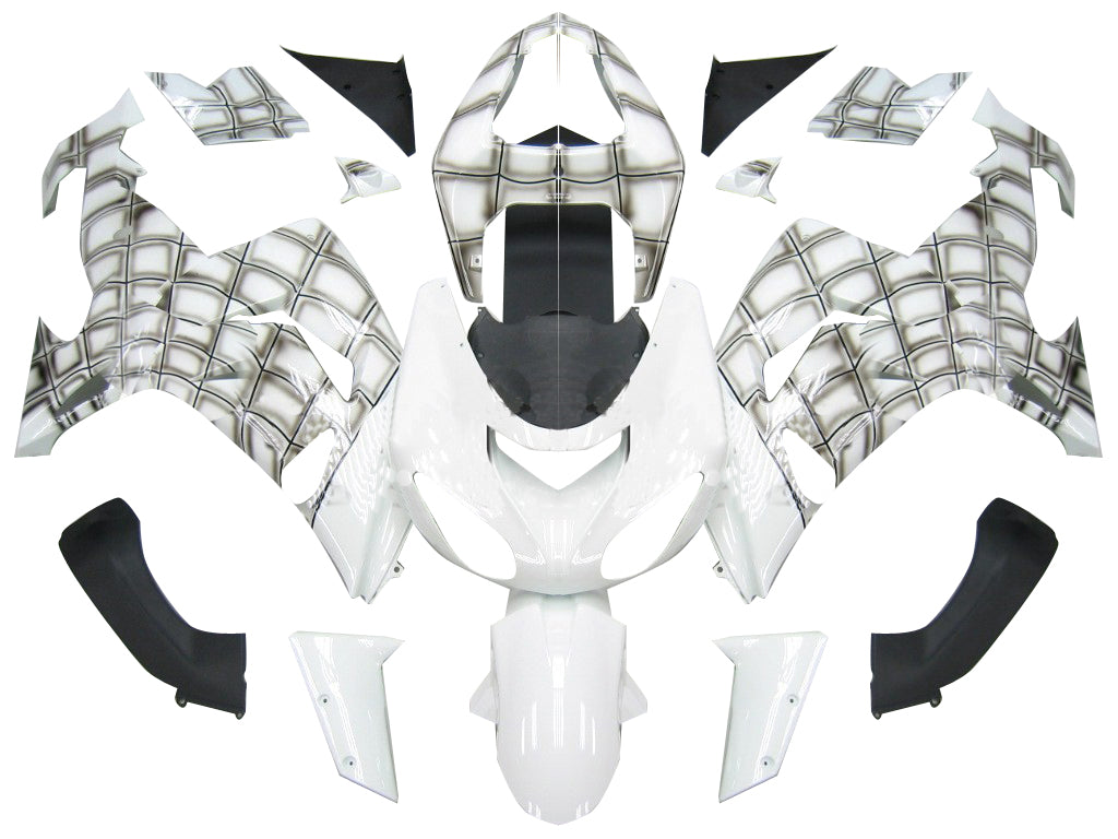 2006-2007 Kawasaki ZX 10r White Spiderman Racing Fairings générique