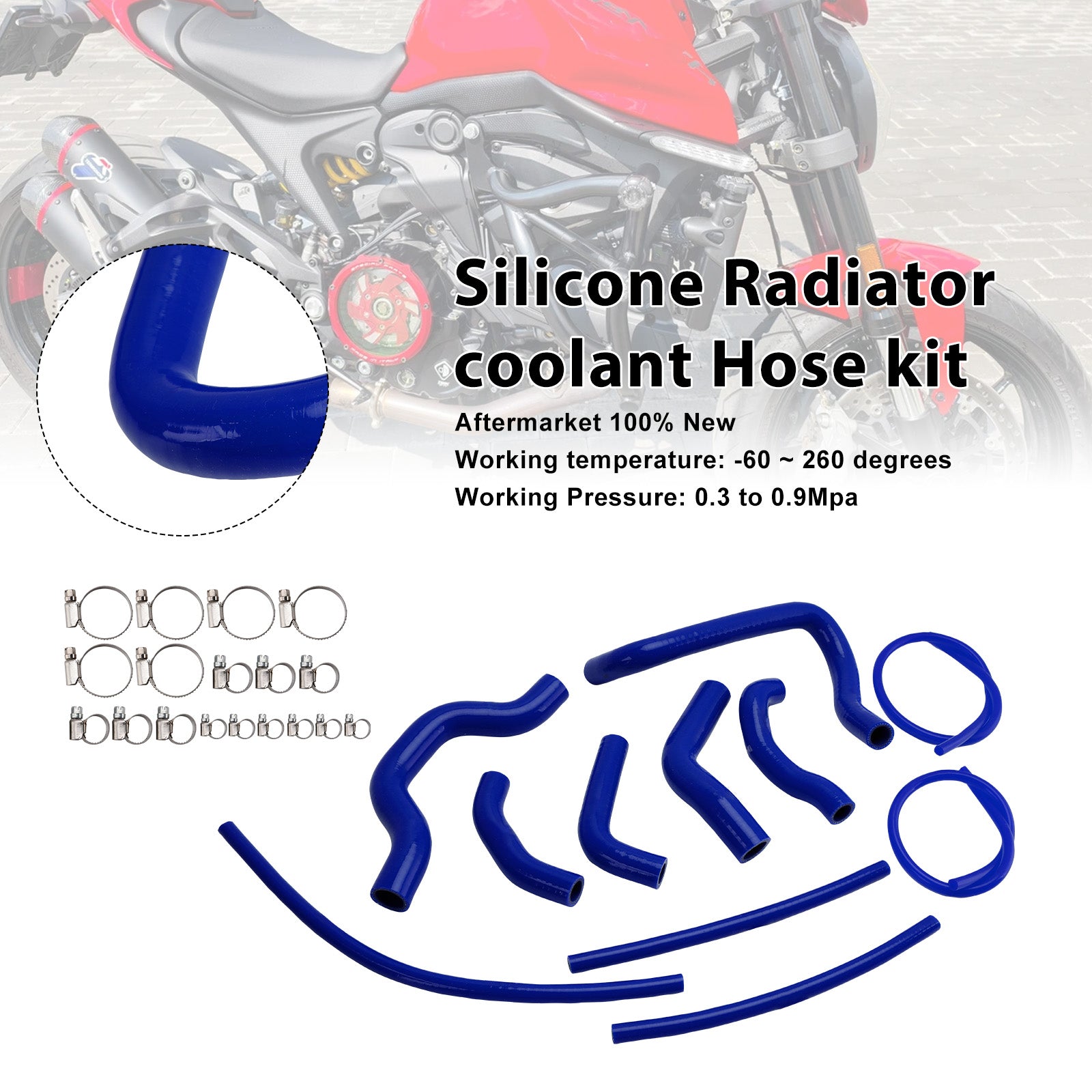 2021-2025 Ducati Monster 937 Silicone Radiator coolant Hose