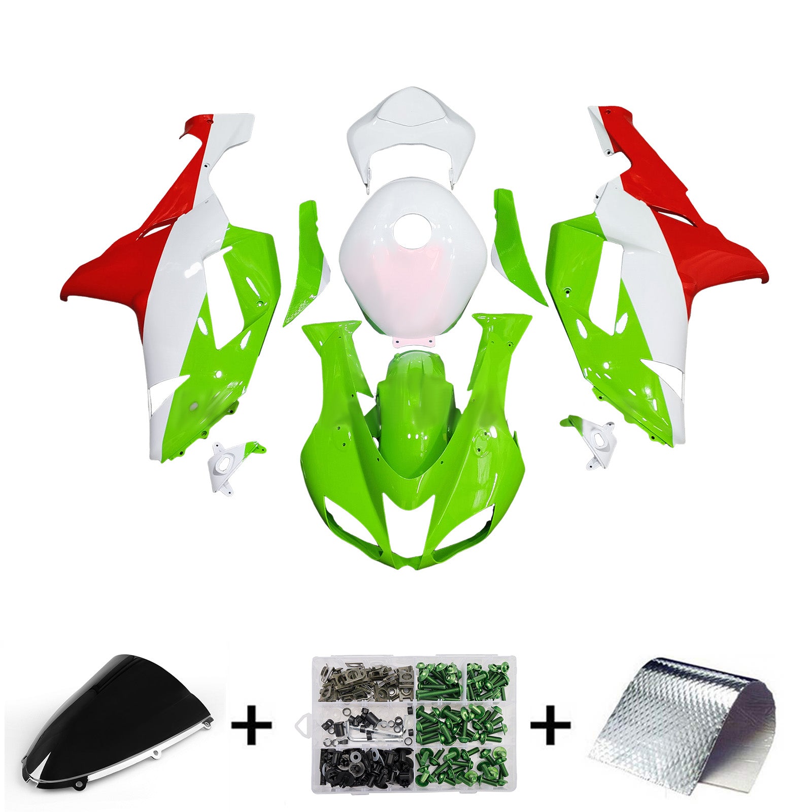 Kit de carénage d'injection Bodywork Abs en plastique ajusté pour Kawasaki ZX6R 636 2007-2008