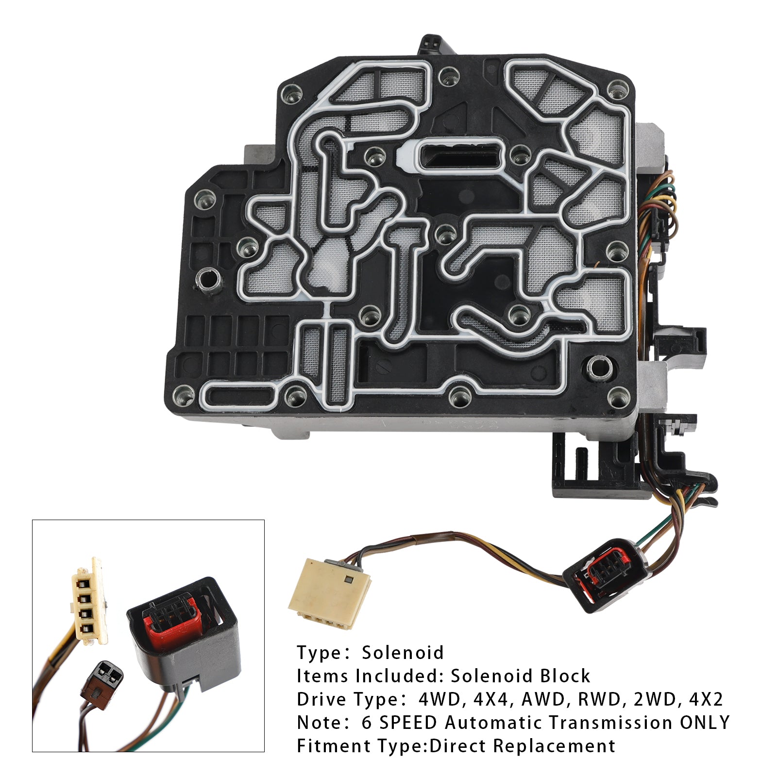 2008-2013 VOLKSGAWEN ROUTAN 6 SP F/4WD V6 3.6L 3.8L 4.0L 62TE A604-X Bloque de solenoide de transmisión 68376696AA