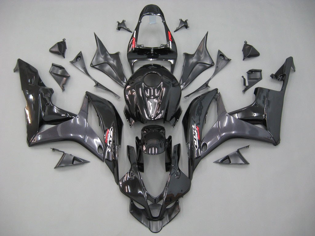 2007-2008 Honda CBR600 RR Amotopart Injection Fairing Kit Bodywork Black Plastic Abs #7