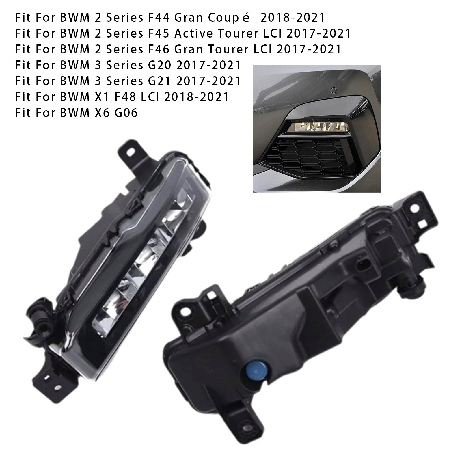 Pár LED predné hmlové svetlá pre BMW G20 G21 X1 F48 LCI F45 F46 63178089526