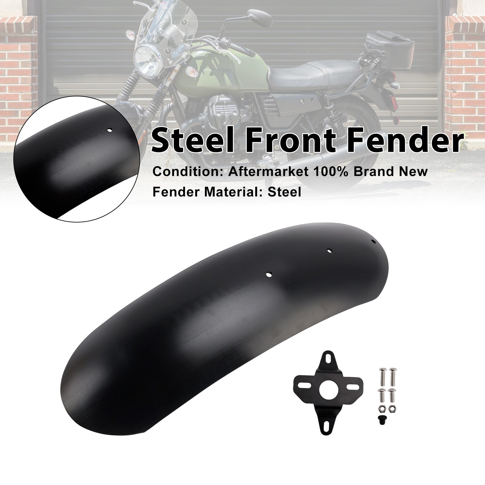 2017-2025 For MOTO GUZZI V7 Milano/Carbon/Rough Steel Front Fender Mudguard