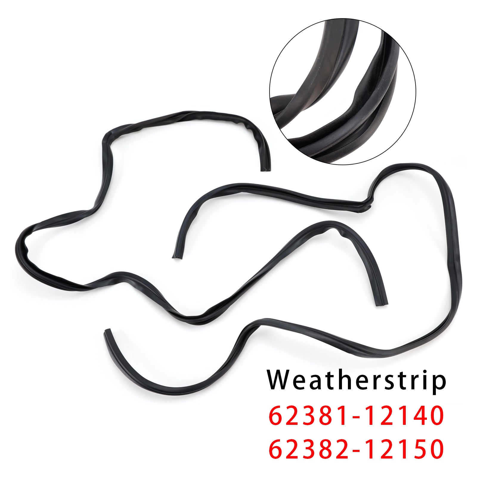 1983-1987 For Toyota AE86 Corolla 2-Door 2PCS Front Roof Side Rail Weatherstrip