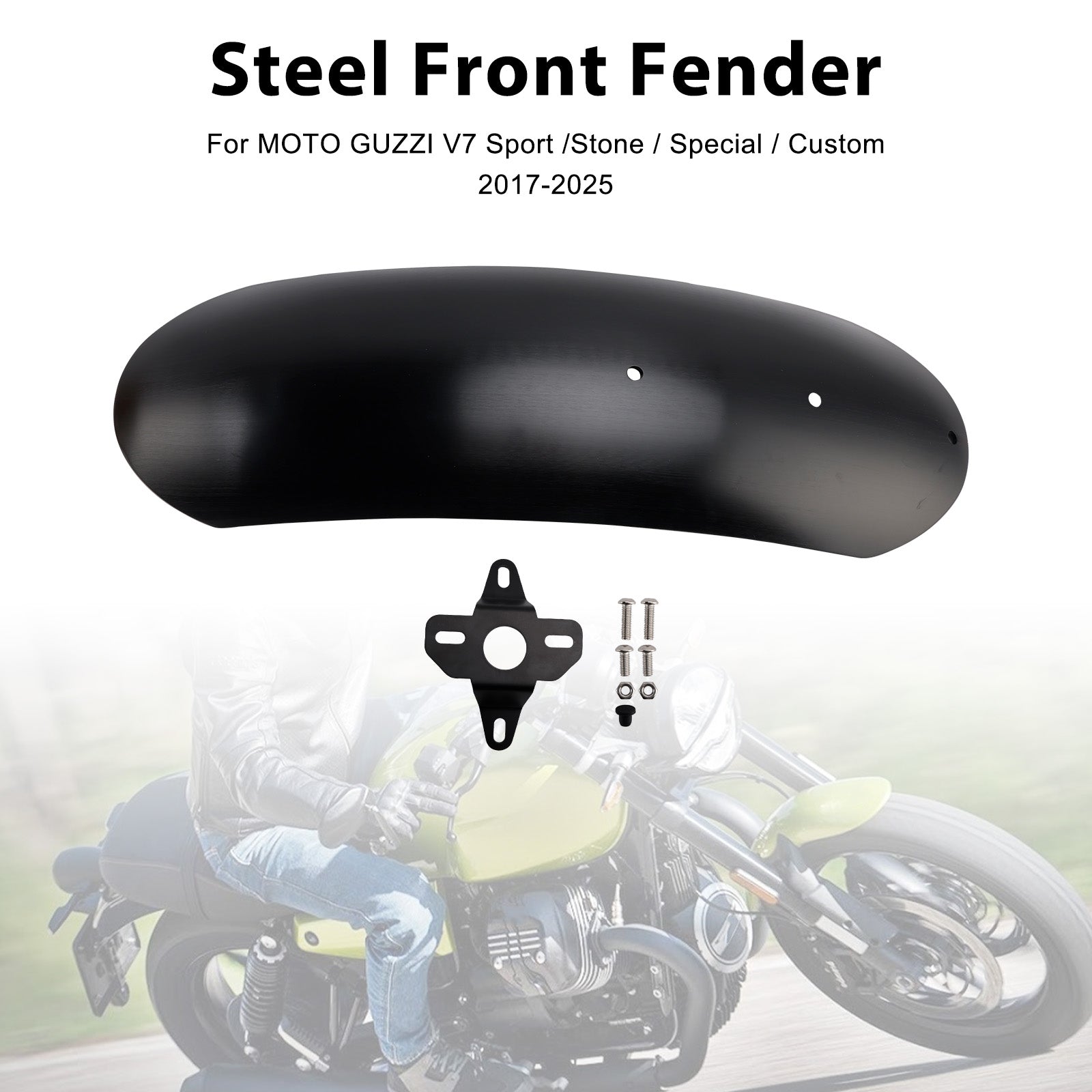 2017-2025 For MOTO GUZZI V7 Milano/Carbon/Rough Steel Front Fender Mudguard