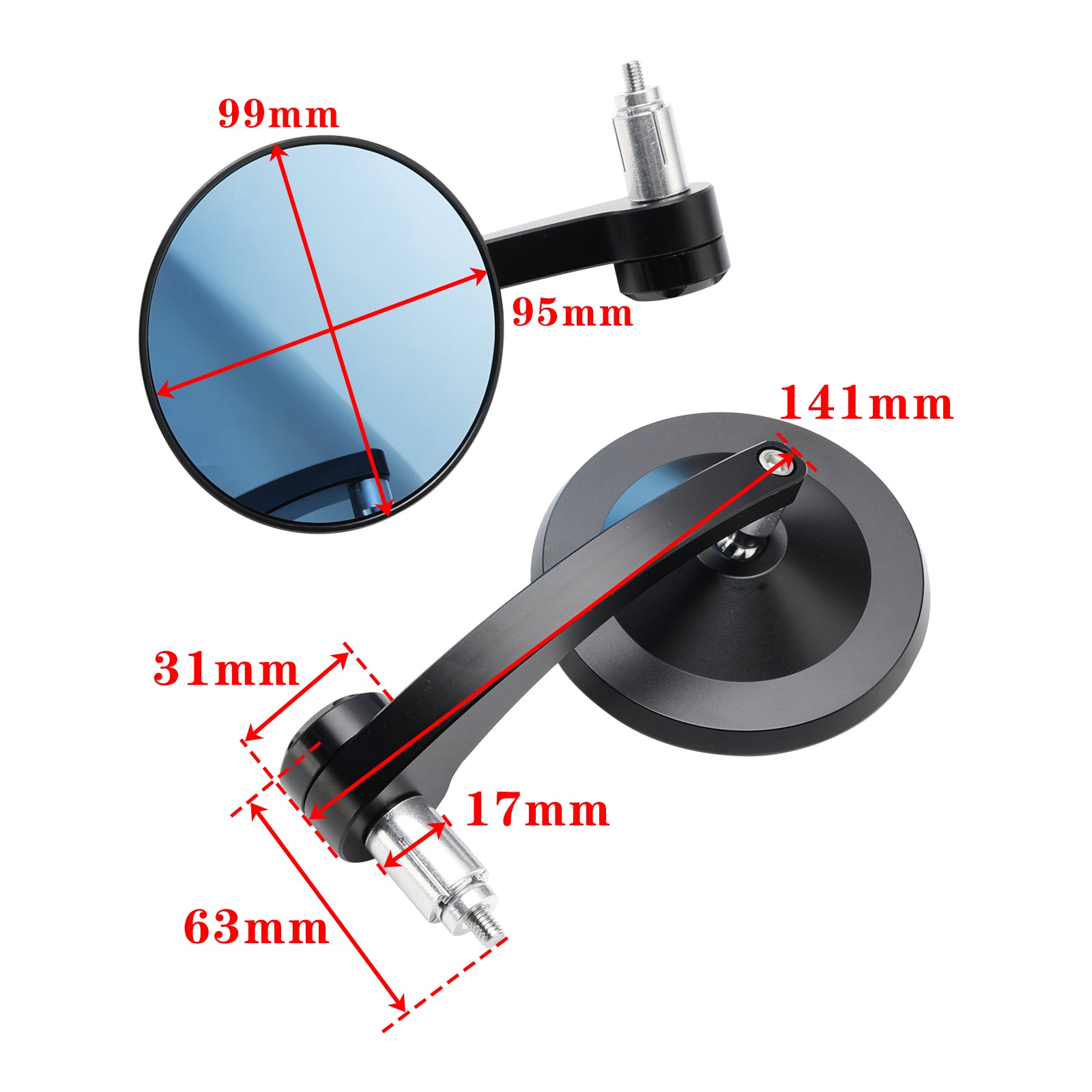 Dvojica motocyklov, kolo 7/8" CNC spätné zrkadlá na riadidlá Bobber Cafe Racer