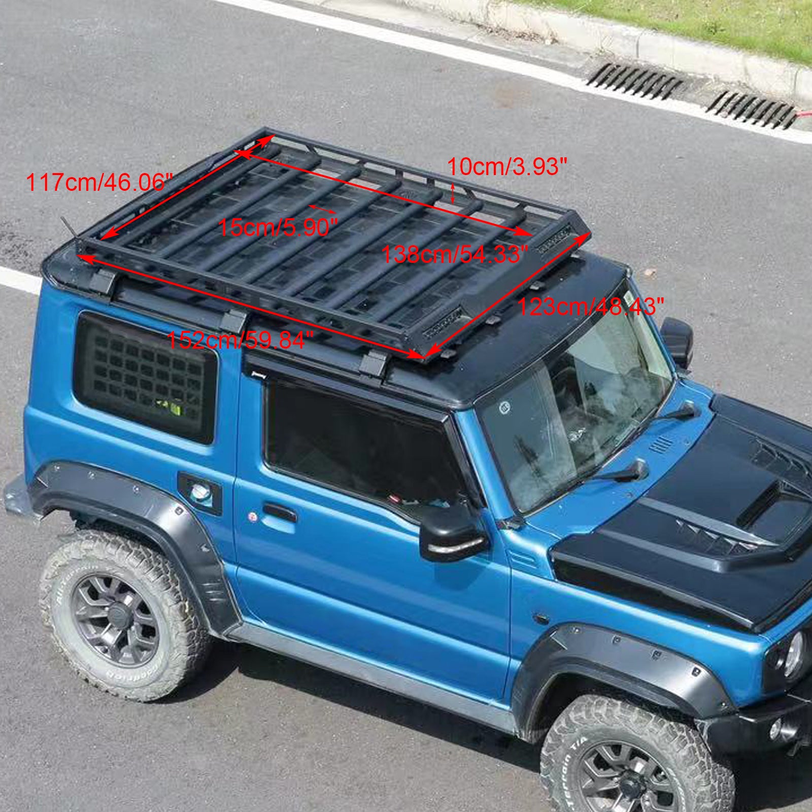 2019-2023 Suzuki Jimny met led-licht aluminium imperiaalbagagerek