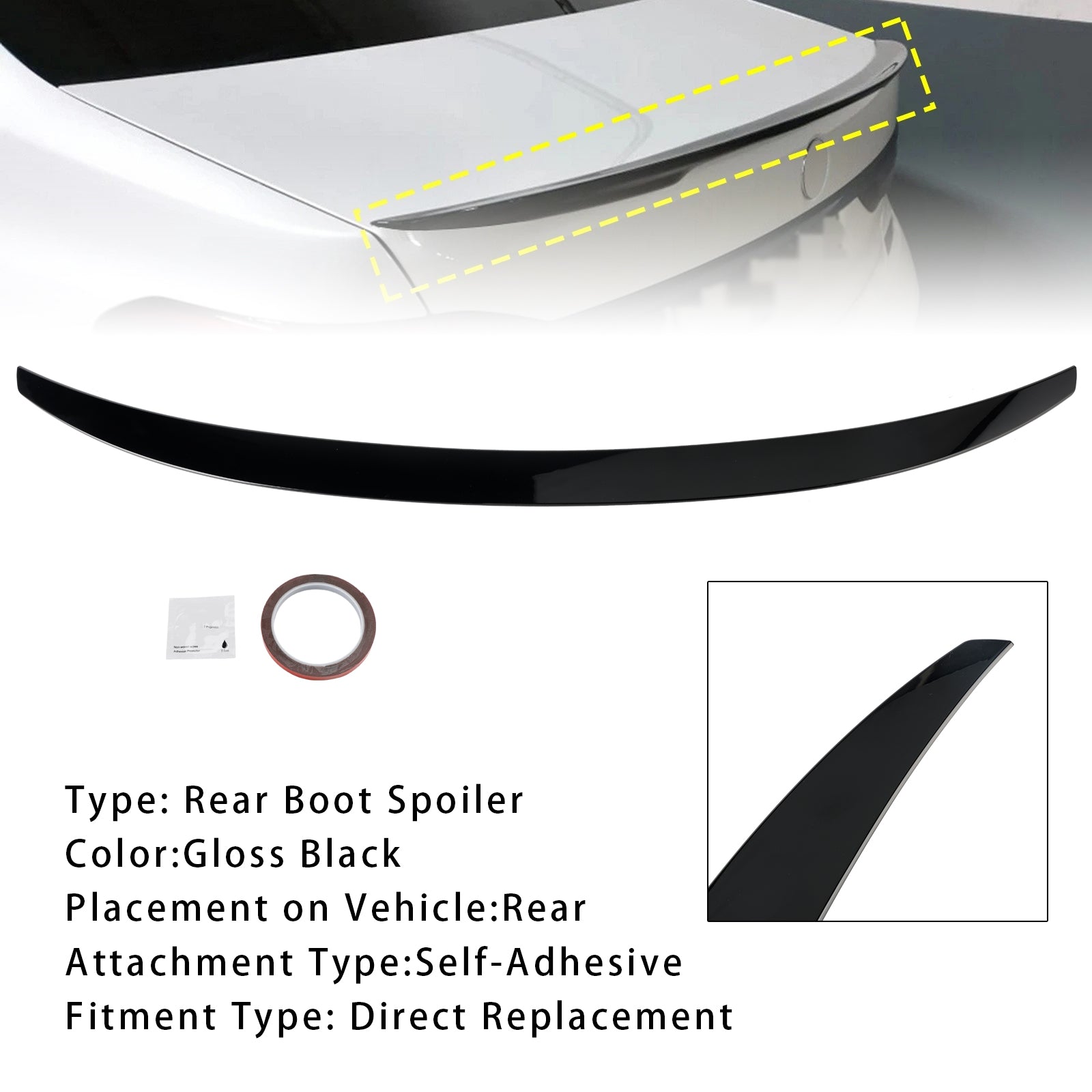 Gloss Black Rear Boot Spoiler For BMW 7 Series G11 G12 750i 740i 2015-2022