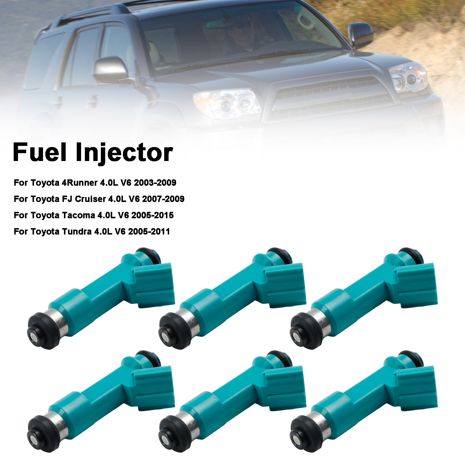 6PCS Fuel Injector 23250-31060 FIT Toyota Tacoma 4Runner FJ Cruiser 23250-31010