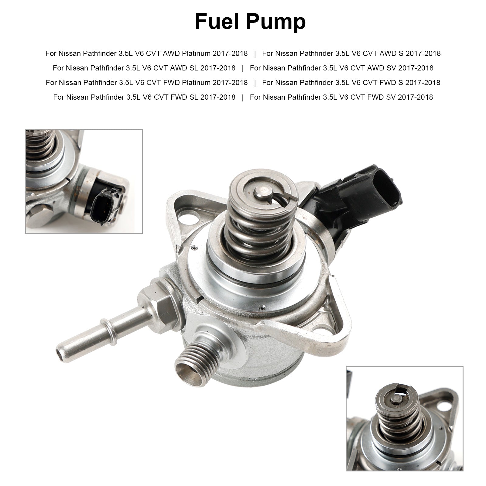 2017-2018 Nissan Pathfinder 3.5L V6 CVT FWD Platinum Høytrykk Fuel Pump 166306KA0A