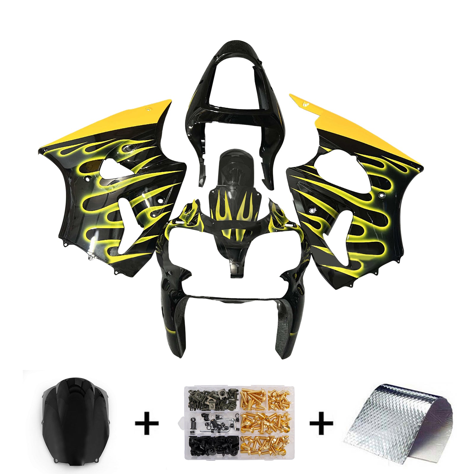 Injeksjon Fairing Kit karosseri for Kawasaki ZX6R 636 2000-2002 ZZR600 2005-2008