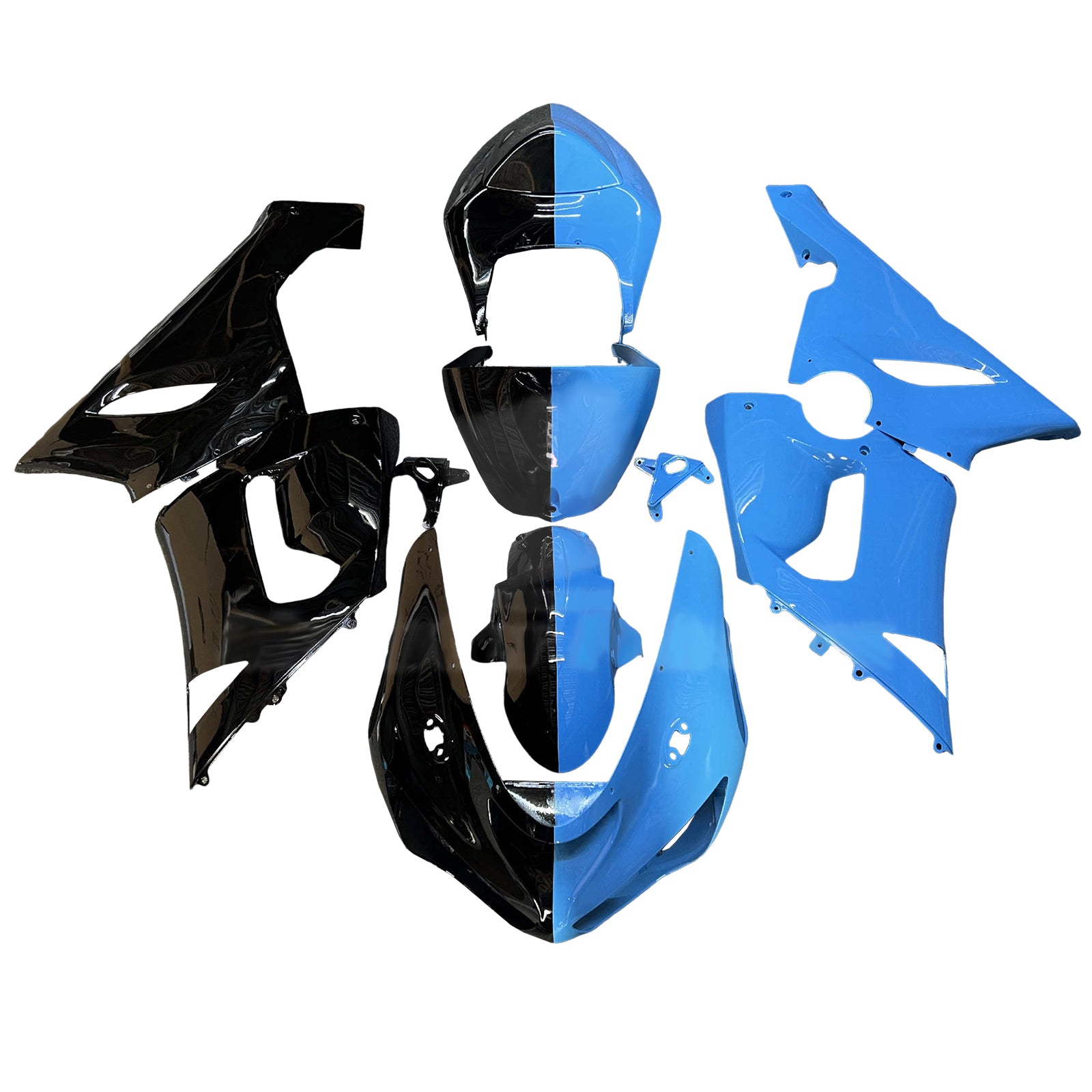 Injeksjon Fairing Kit Bodywork Plast Abs Fit for Kawasaki ZX6R 636 2005-2006