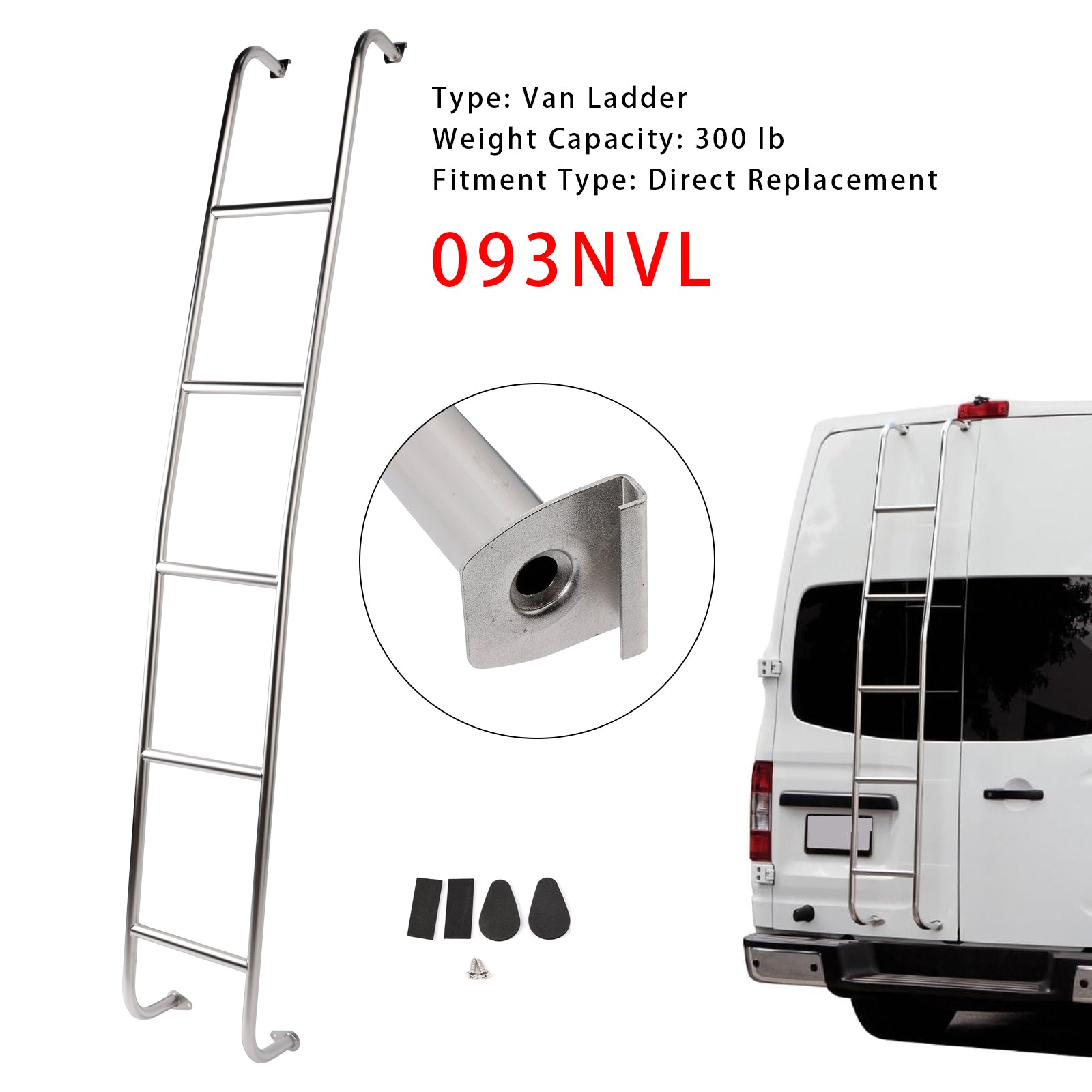 5-Step Van Ladder 093NVL For Nissan NV2500/3500 HD High Roof Vans 2011-2021
