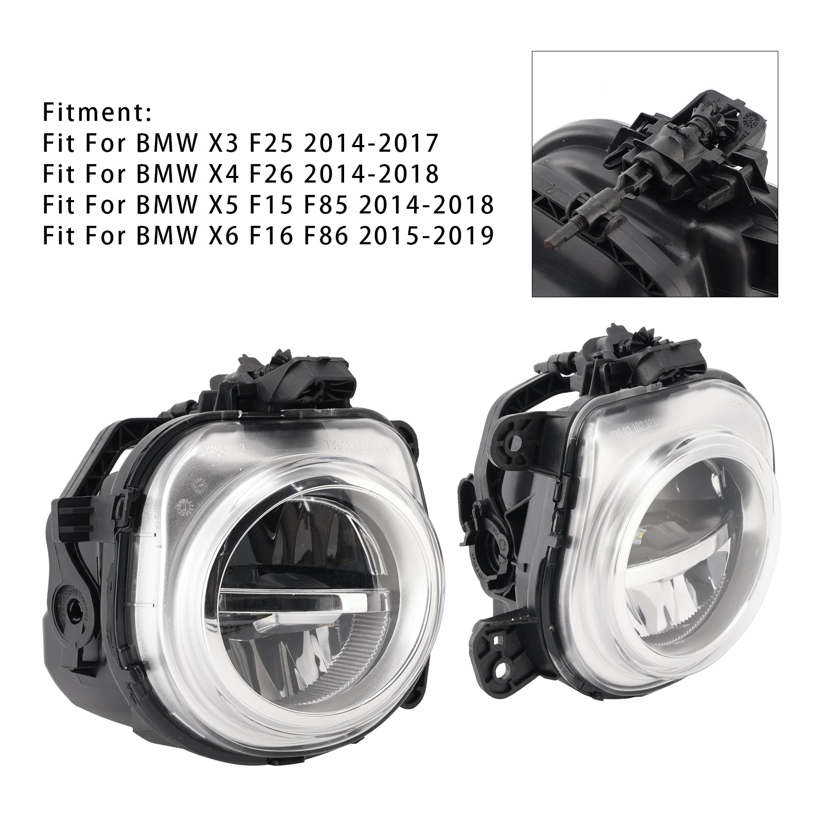Pár LED predné hmlové svetlá pre BMW X3 F25 X4 F26 X5 F15 X6 F16 63177317252