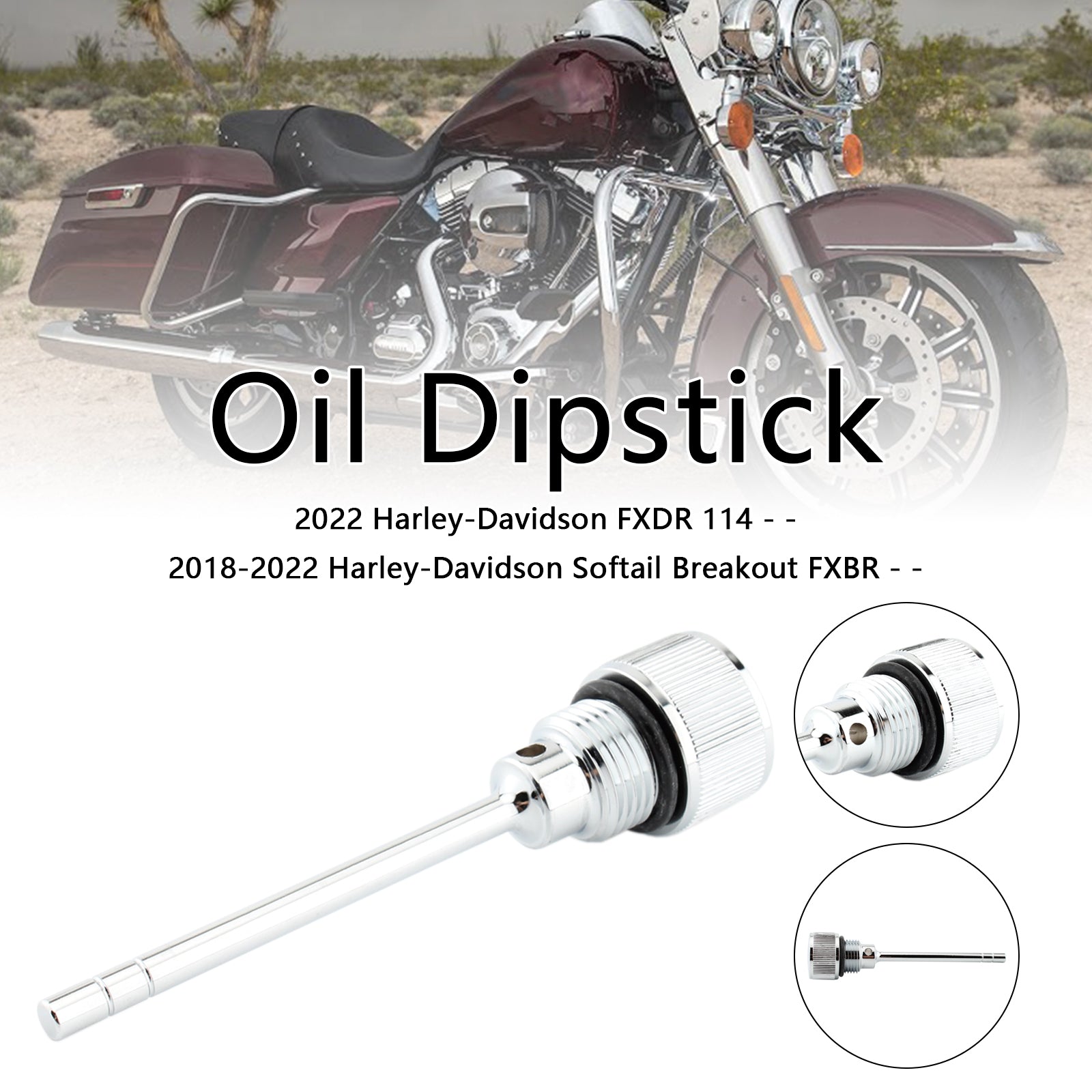 1105-0022 Oil Dipstick Tank Cap Plug For Softail Road Glide 07-19