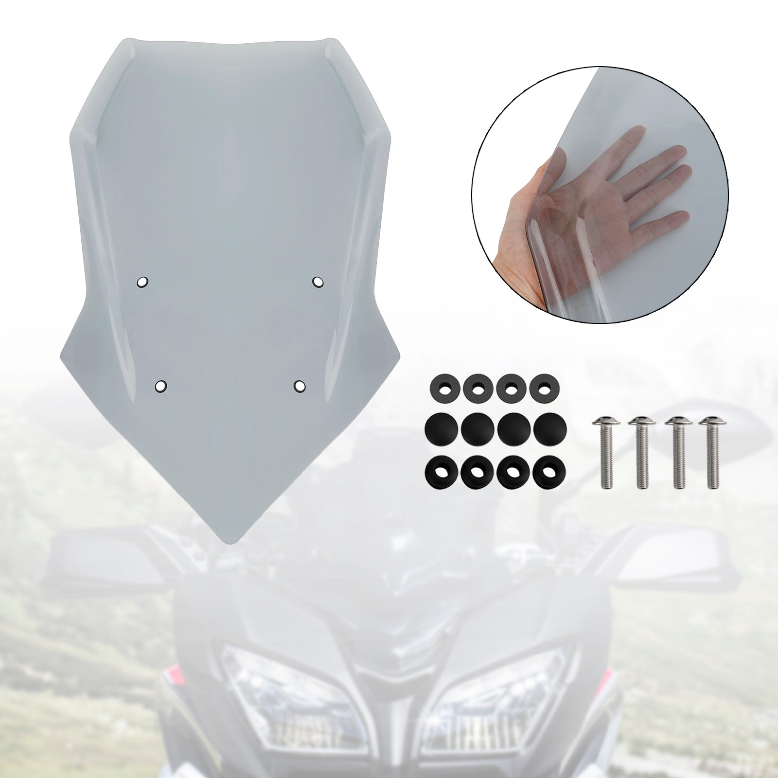 Černé sklo čelného skla pre Yamaha Tracer 900/GT 2018-2020 Tracer 9/GT 2021-23