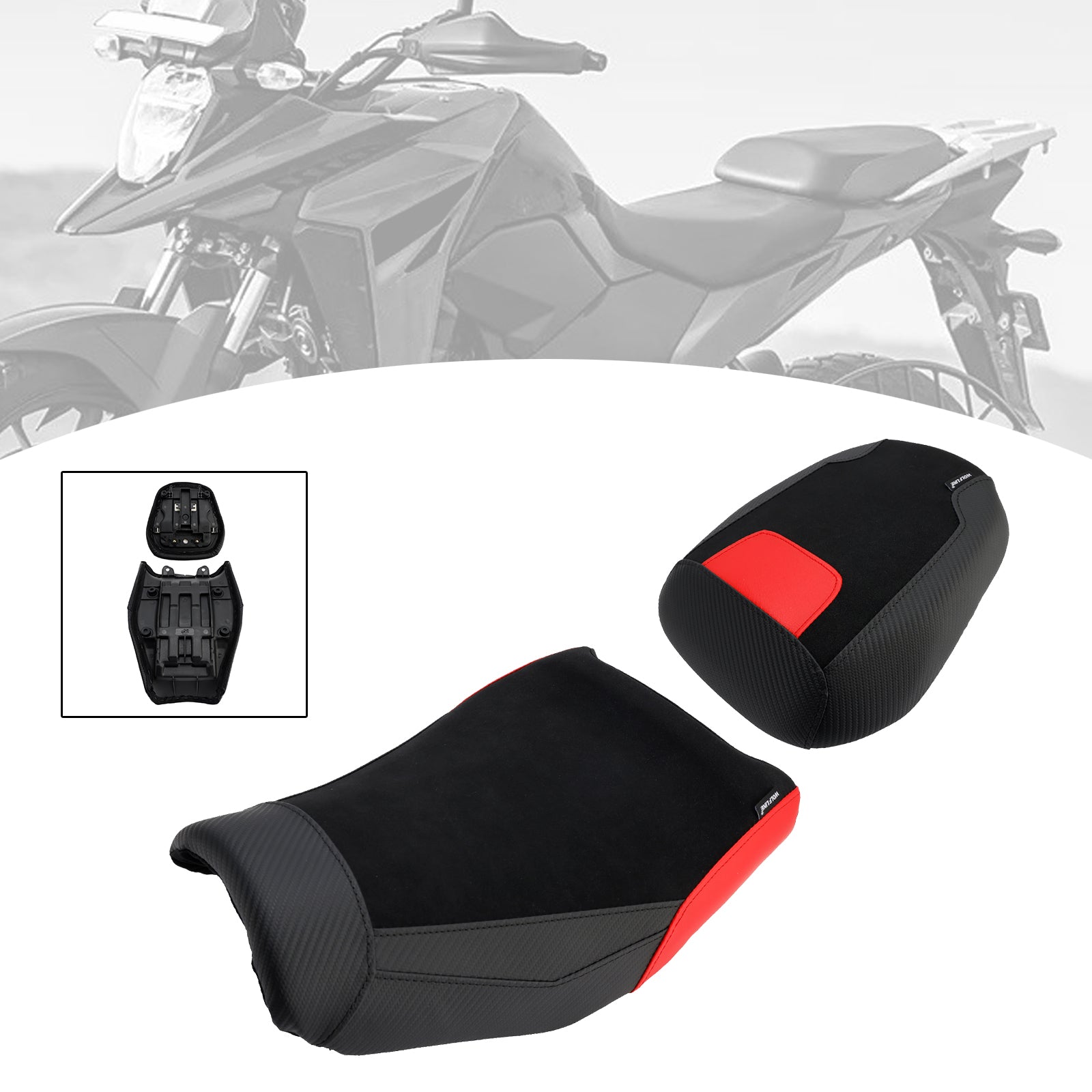 Front&Rear Raider Passenger Cushion Kit Red For Suzuki V-Strom250Sx 2024-2025