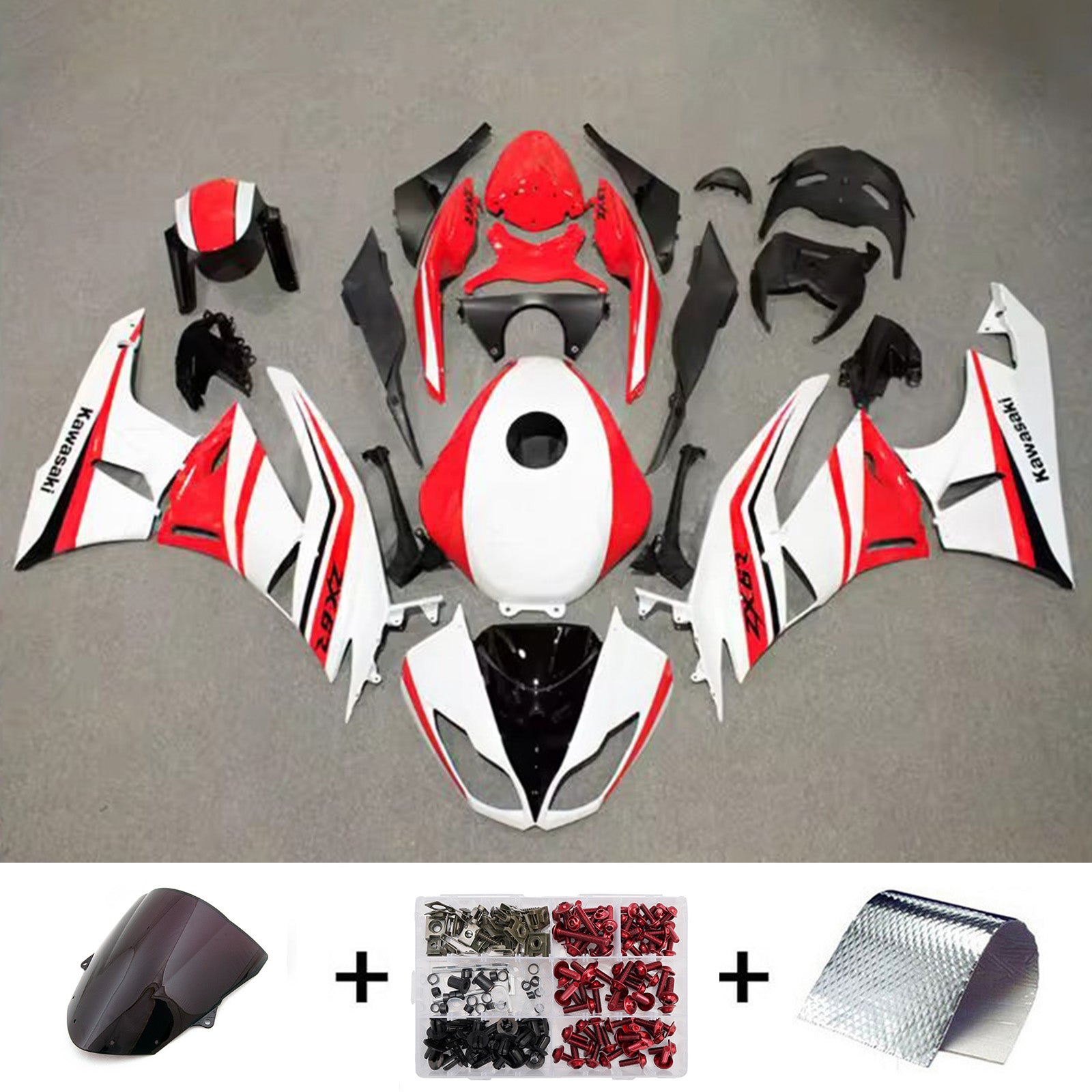 Kit carena iniezione carrozzeria in plastica ABS adatta per Kawasaki ZX6R 636 2009-2012