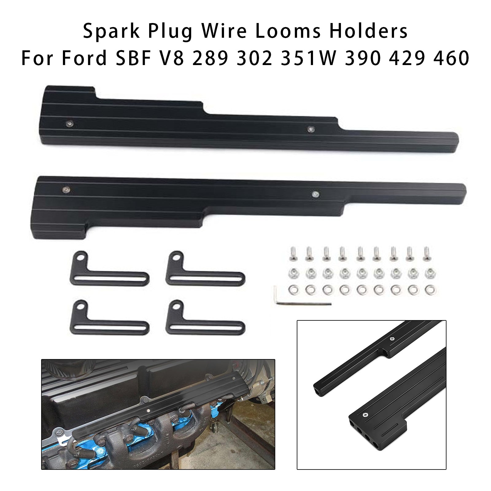 Spark Plug Wire Looms Holders For Ford SBF V8 289 302 351W 390 429 460